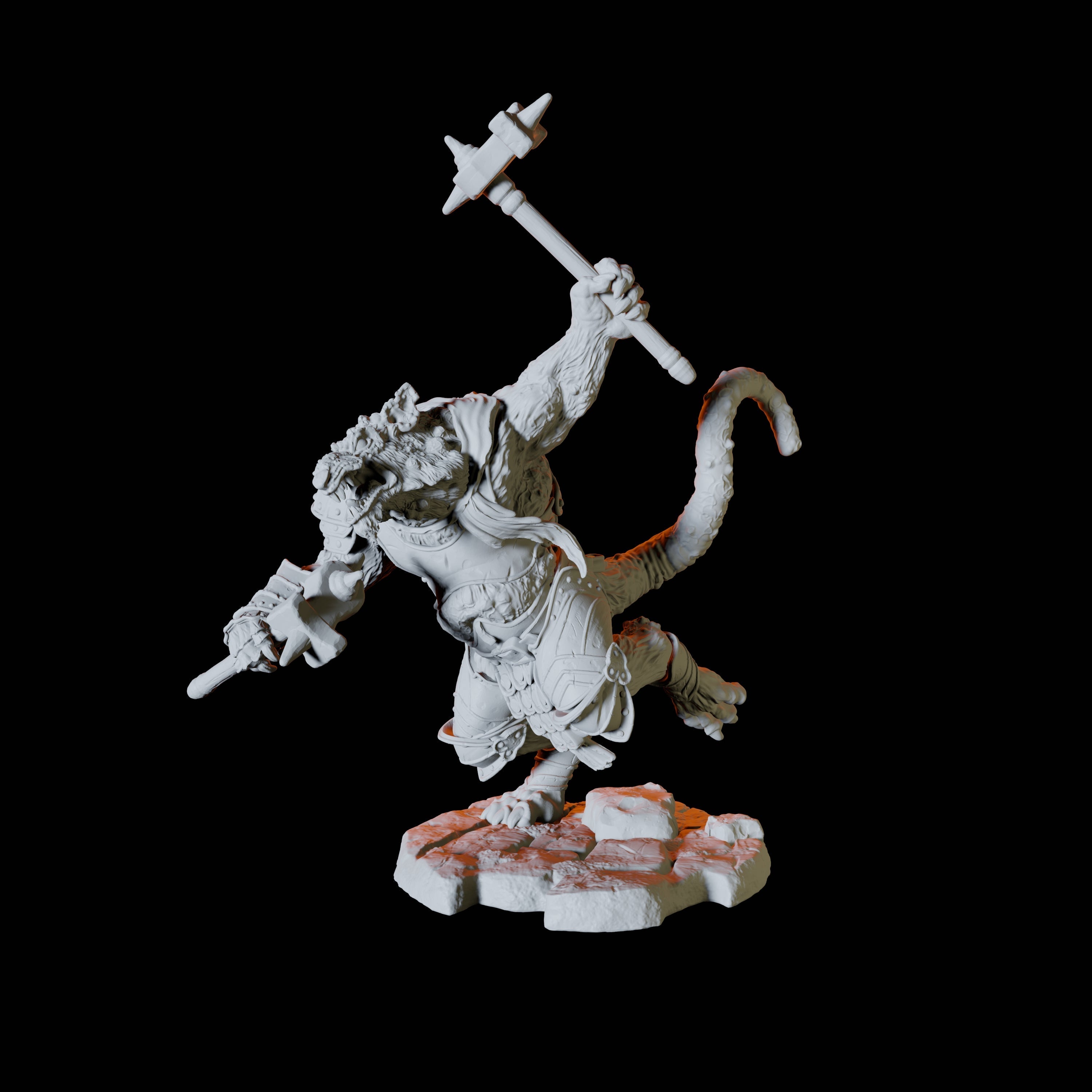 Ratfolk Soldier D Miniature for Dungeons and Dragons, Pathfinder or other TTRPGs