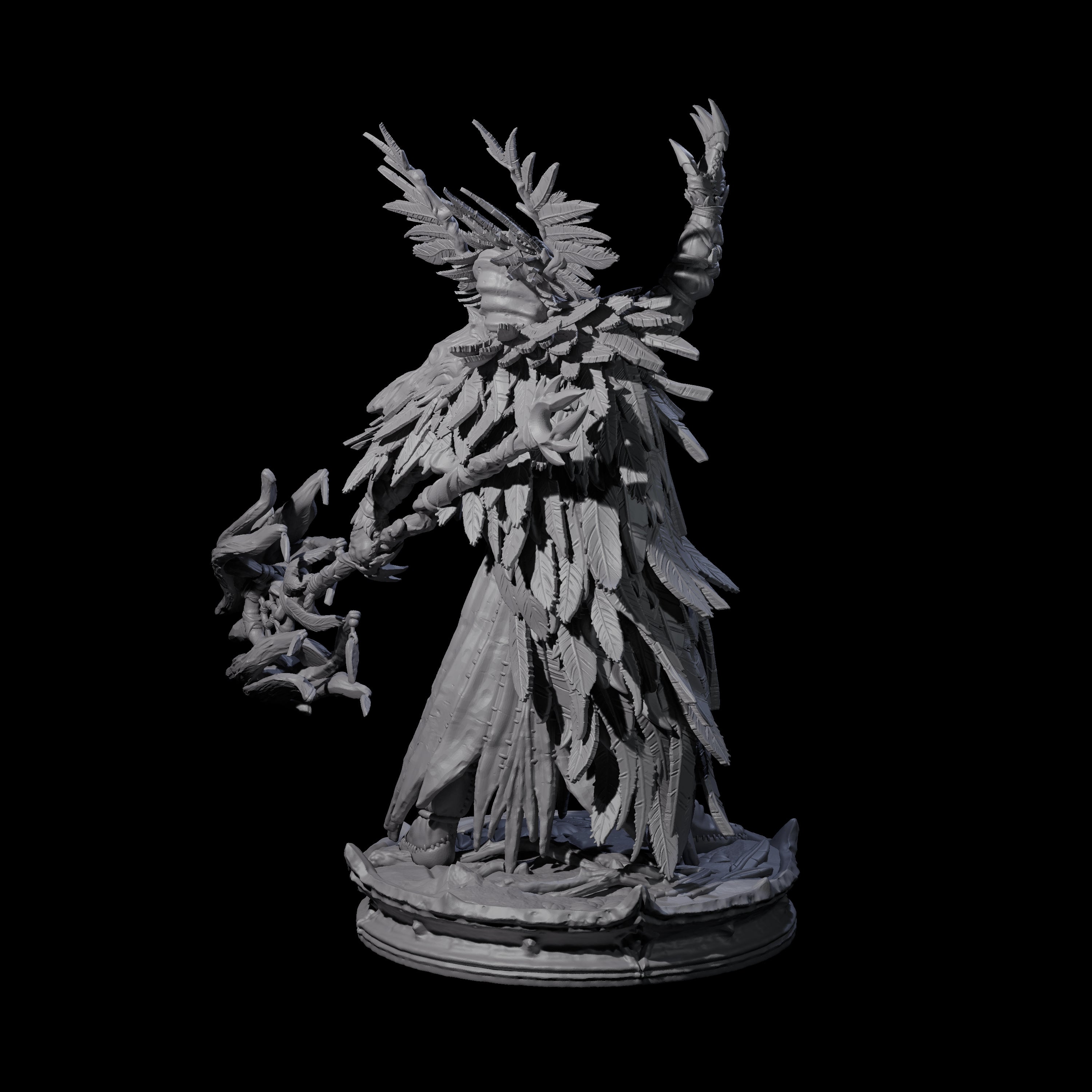 Raven Masked Master Dark Elf Druid Miniature for Dungeons and Dragons, Pathfinder or other TTRPGs