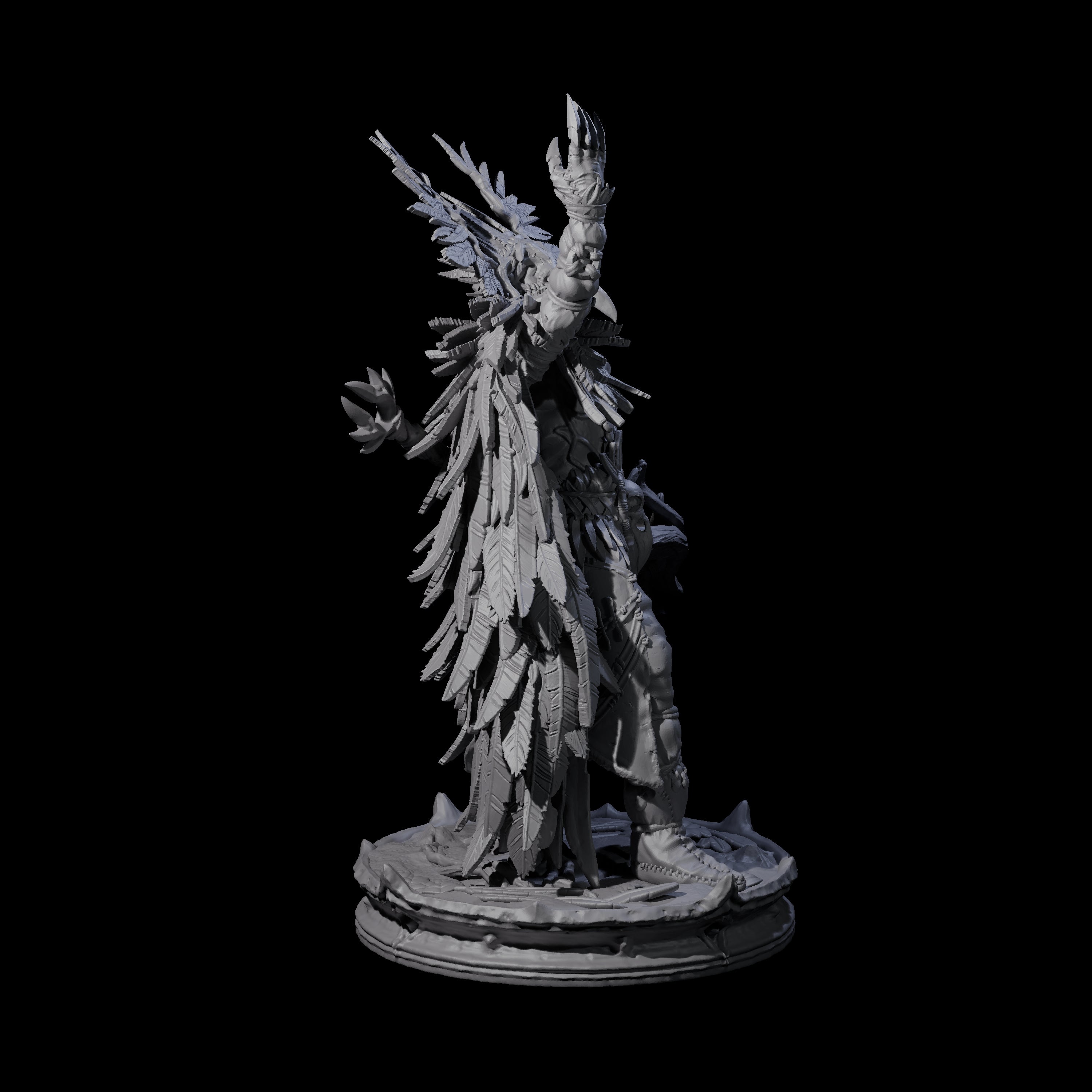 Raven Masked Master Dark Elf Druid Miniature for Dungeons and Dragons, Pathfinder or other TTRPGs