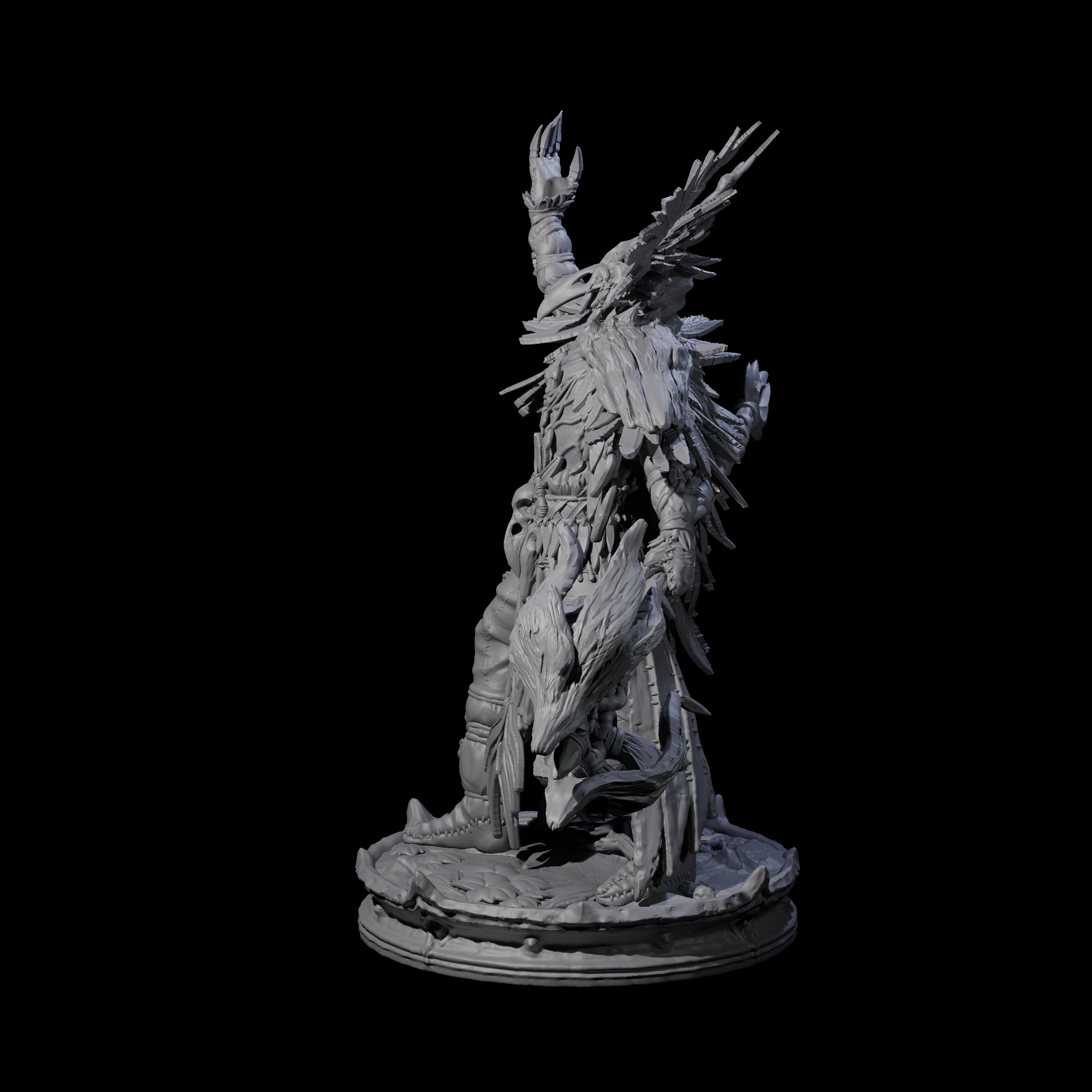 Raven Masked Master Dark Elf Druid Miniature for Dungeons and Dragons, Pathfinder or other TTRPGs