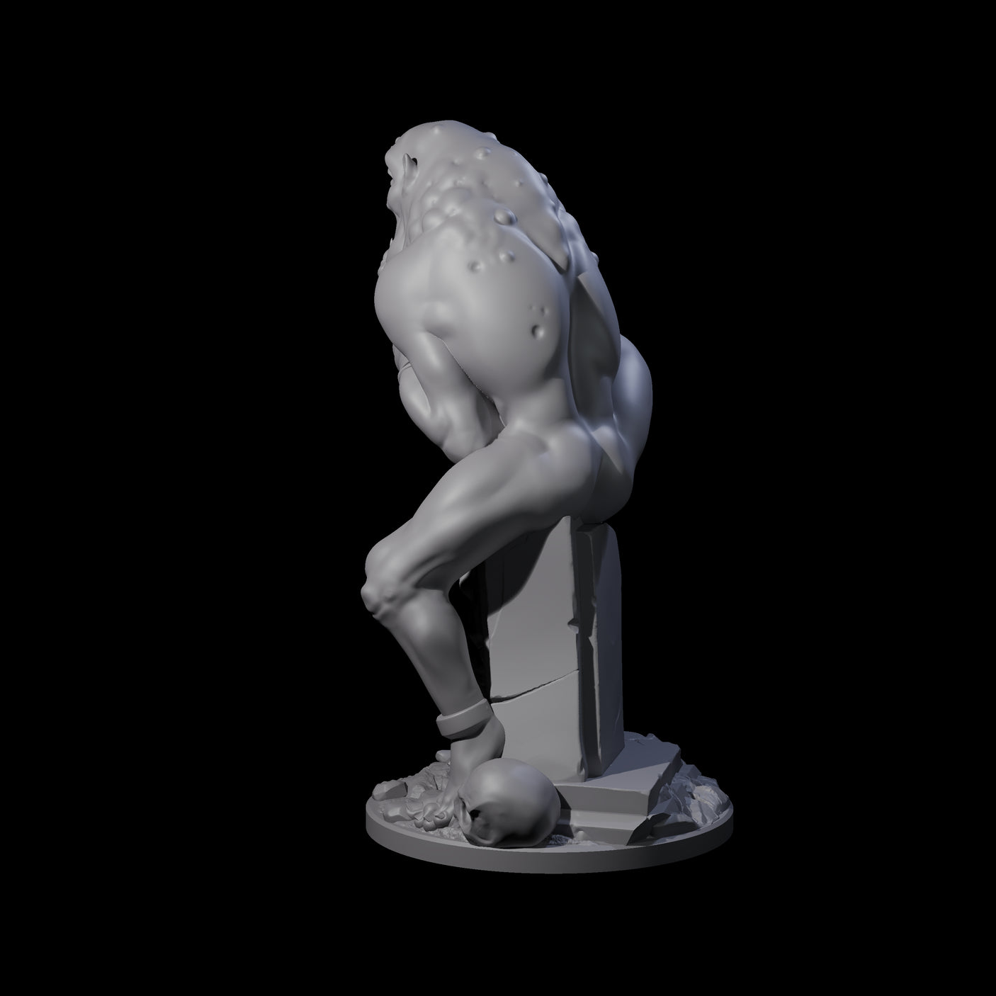 Ravenous Ghoul Necrophage Miniature for Dungeons and Dragons, Pathfinder or other TTRPGs