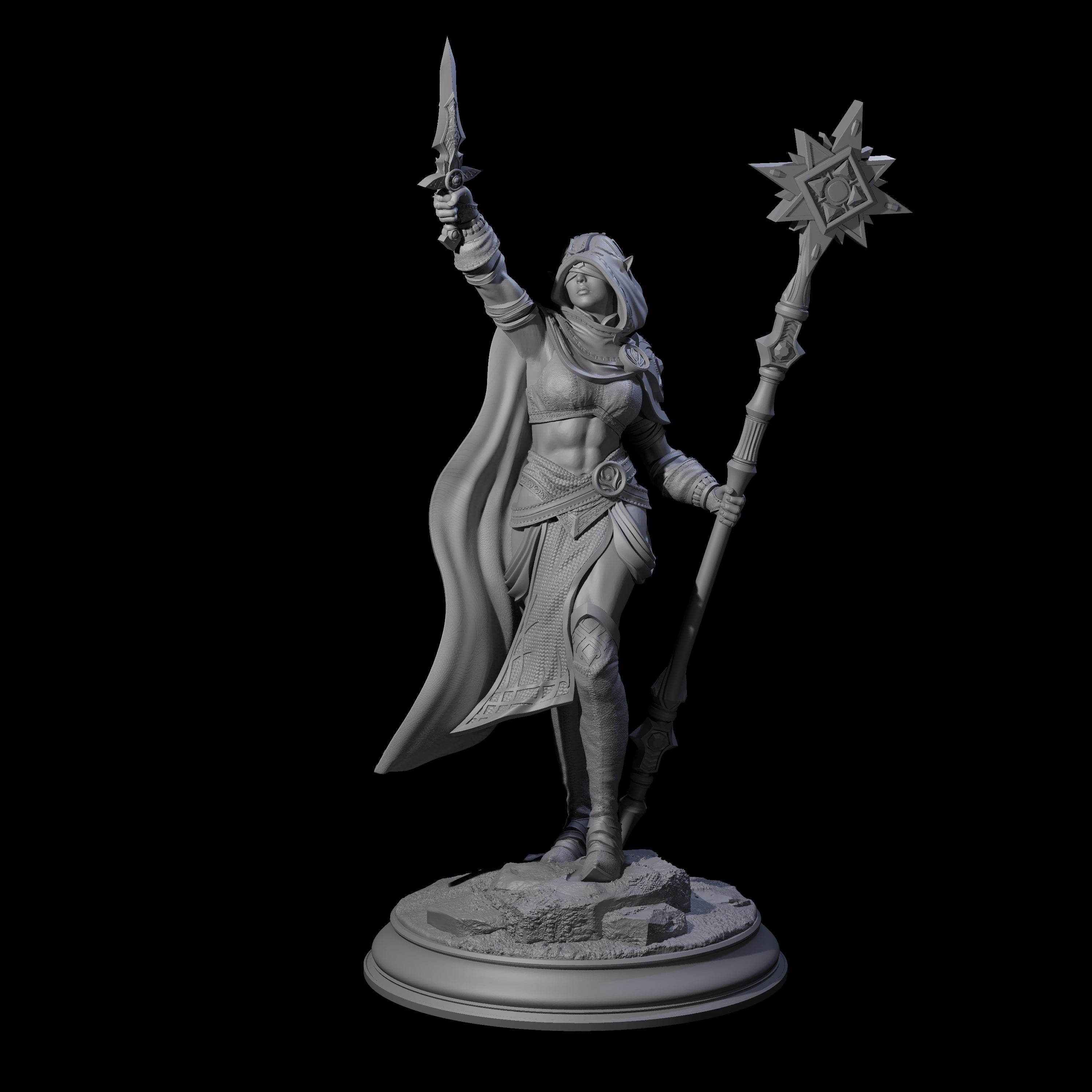 Ready To Sacrifice Elf Cleric Miniature for Dungeons and Dragons, Pathfinder or other TTRPGs