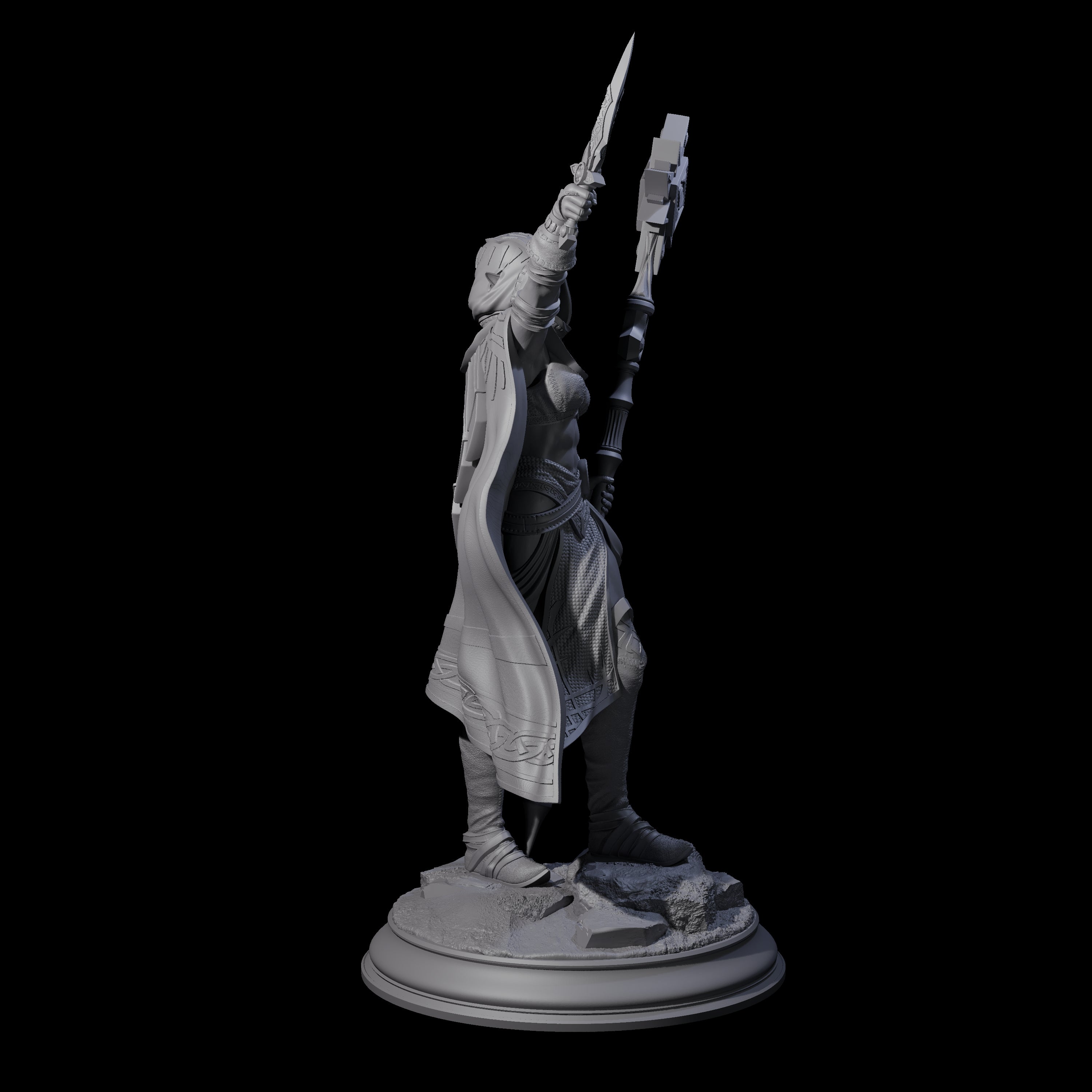 Ready To Sacrifice Elf Cleric Miniature for Dungeons and Dragons, Pathfinder or other TTRPGs