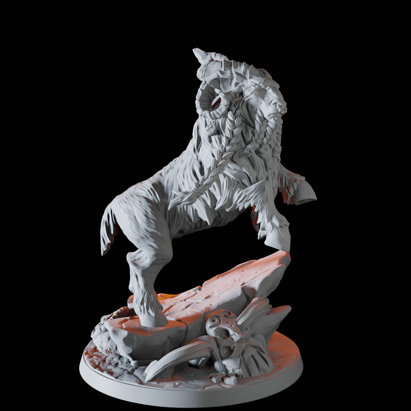 Rearing Giant Ram Miniature for Dungeons and Dragons, Pathfinder or other TTRPGs