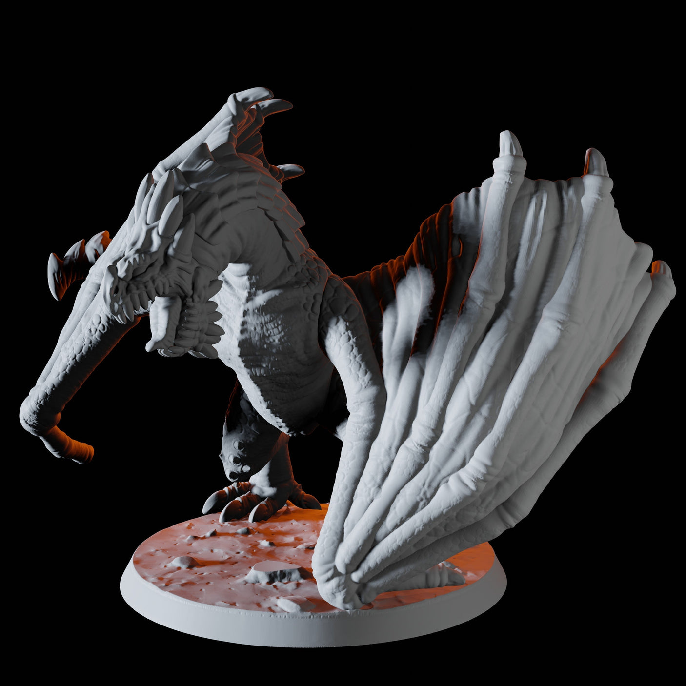 Rearing Wyvern Miniature for Dungeons and Dragons, Pathfinder or other TTRPGs