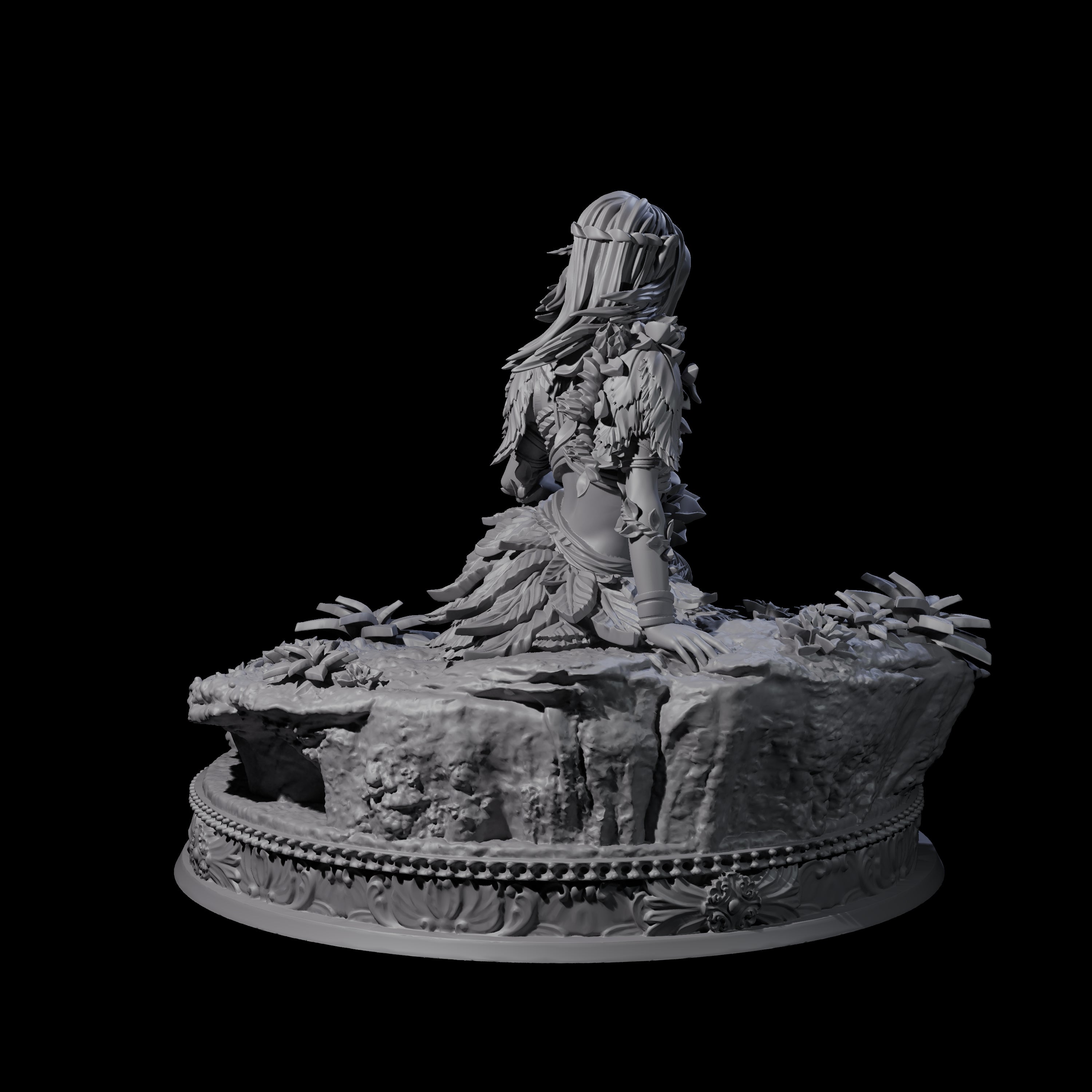 Reclining Wood Elf Princess Miniature for Dungeons and Dragons, Pathfinder or other TTRPGs