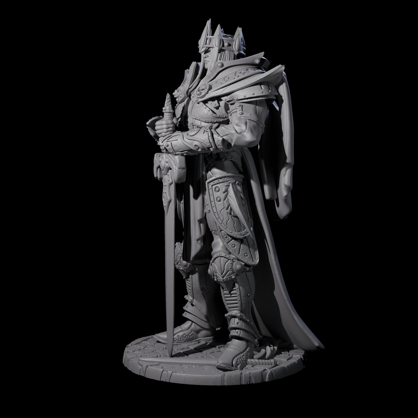 Regal Armoured King Miniature for Dungeons and Dragons, Pathfinder or other TTRPGs