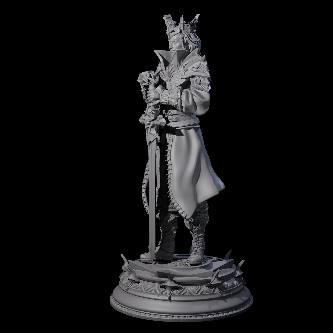 Regal King Miniature for Dungeons and Dragons, Pathfinder or other TTRPGs