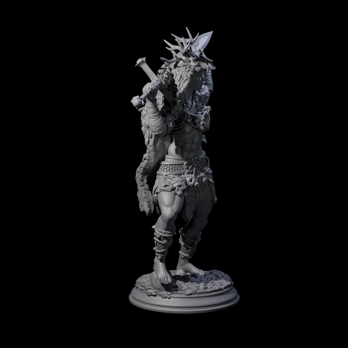Relaxed Woodland Druid Miniature for Dungeons and Dragons, Pathfinder or other TTRPGs