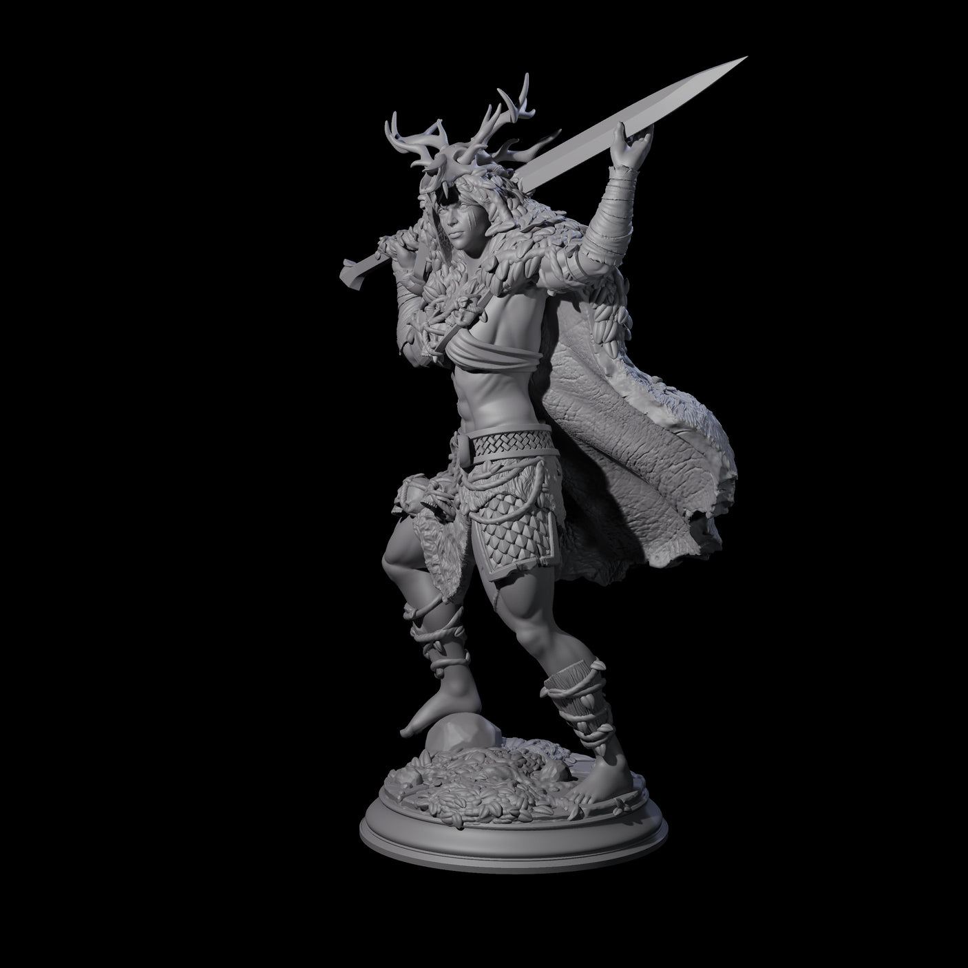 Relaxed Woodland Druid Miniature for Dungeons and Dragons, Pathfinder or other TTRPGs