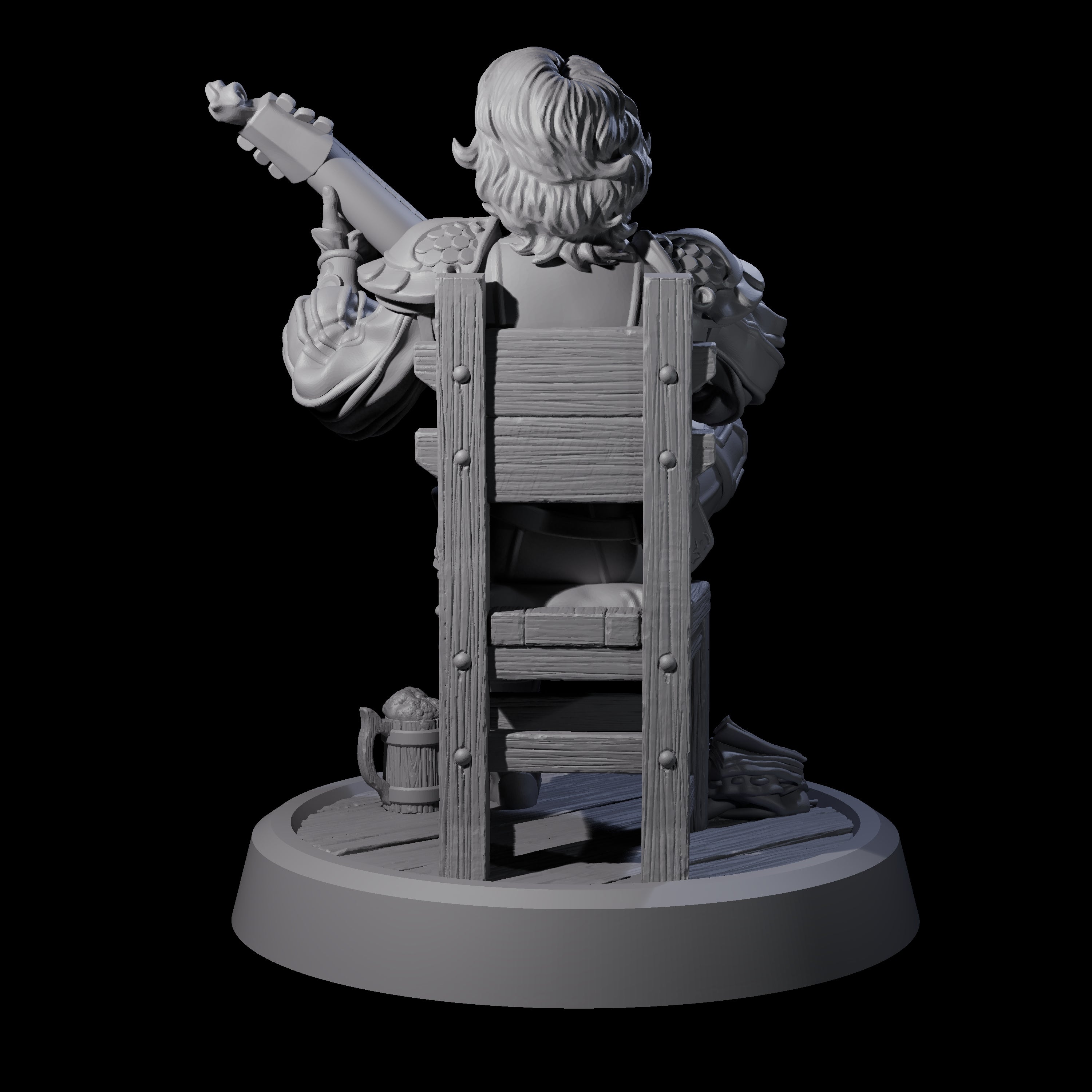 Relaxing Elf Bard Miniature for Dungeons and Dragons, Pathfinder or other TTRPGs