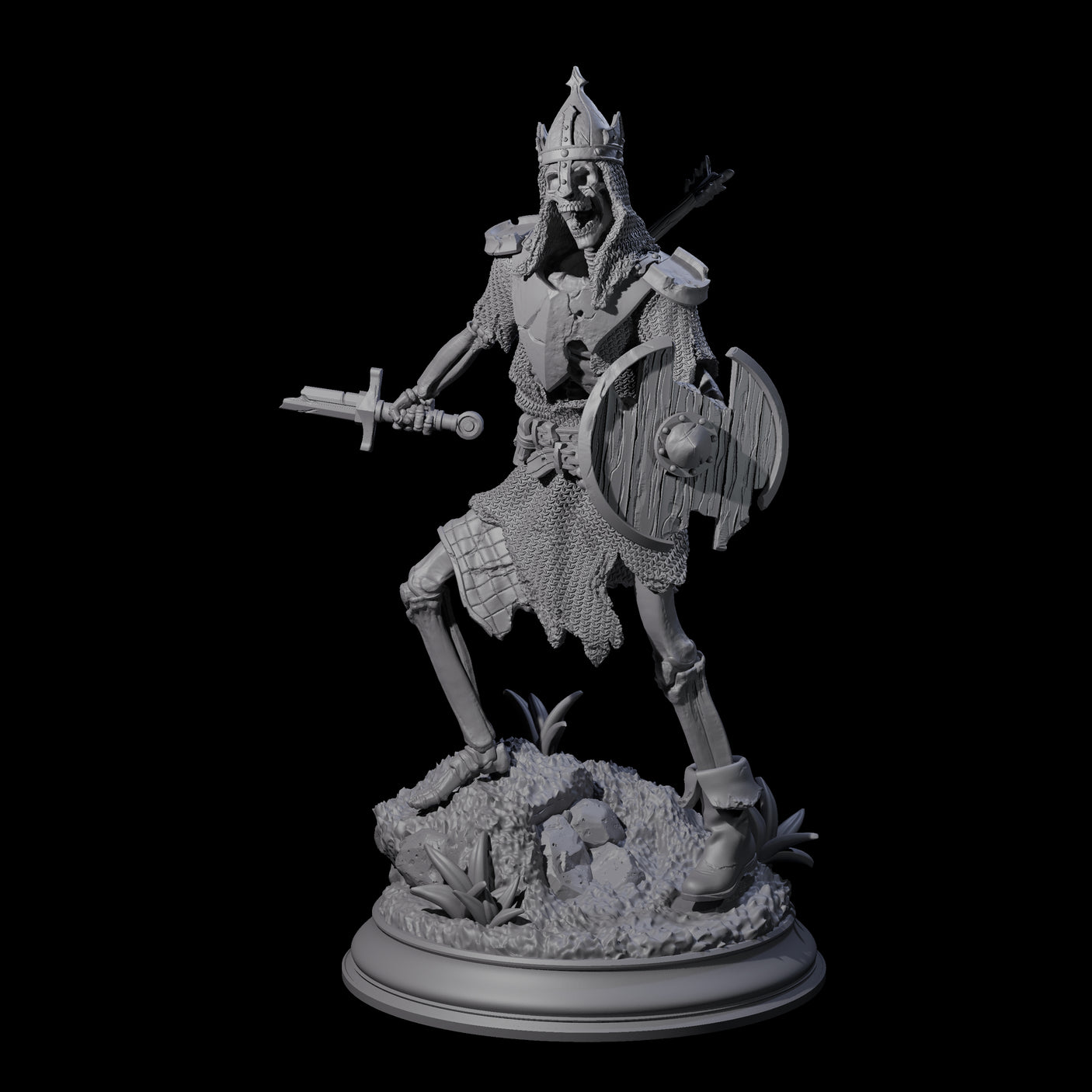 Relentless Skeleton Warrior B Miniature for Dungeons and Dragons, Pathfinder or other TTRPGs