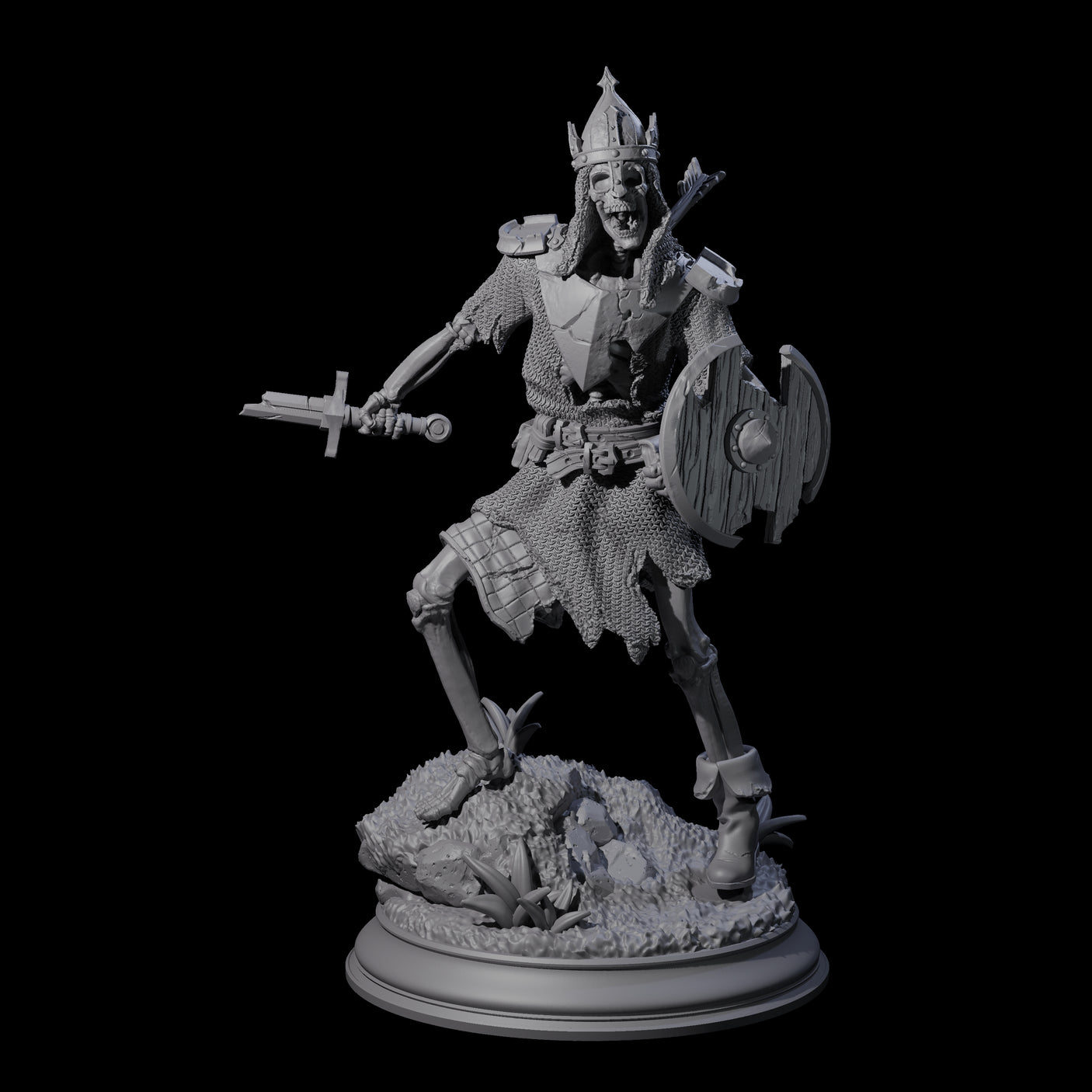 Relentless Skeleton Warrior B Miniature for Dungeons and Dragons, Pathfinder or other TTRPGs