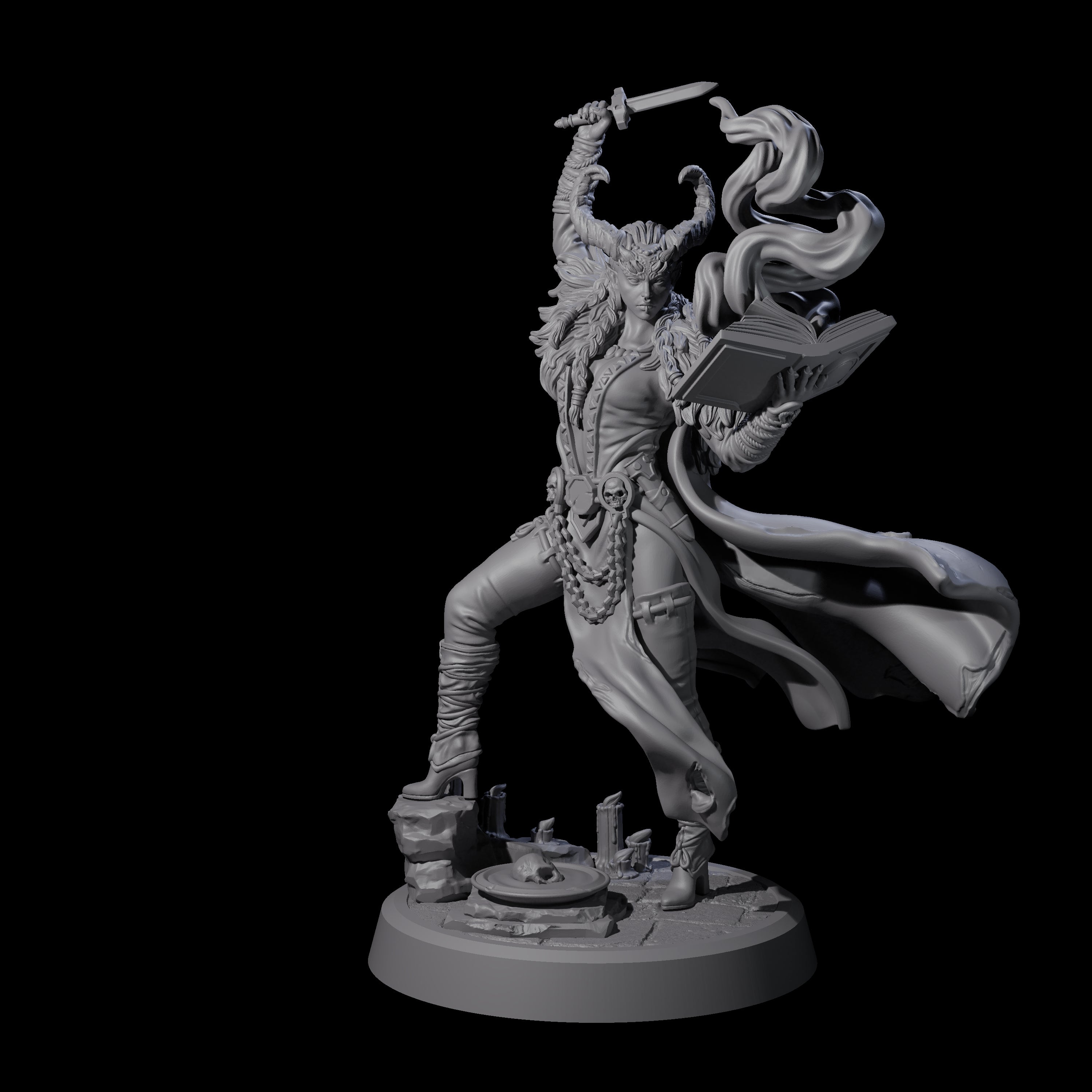 Relliander - Tiefling Warlock Miniature for Dungeons and Dragons, Pathfinder or other TTRPGs