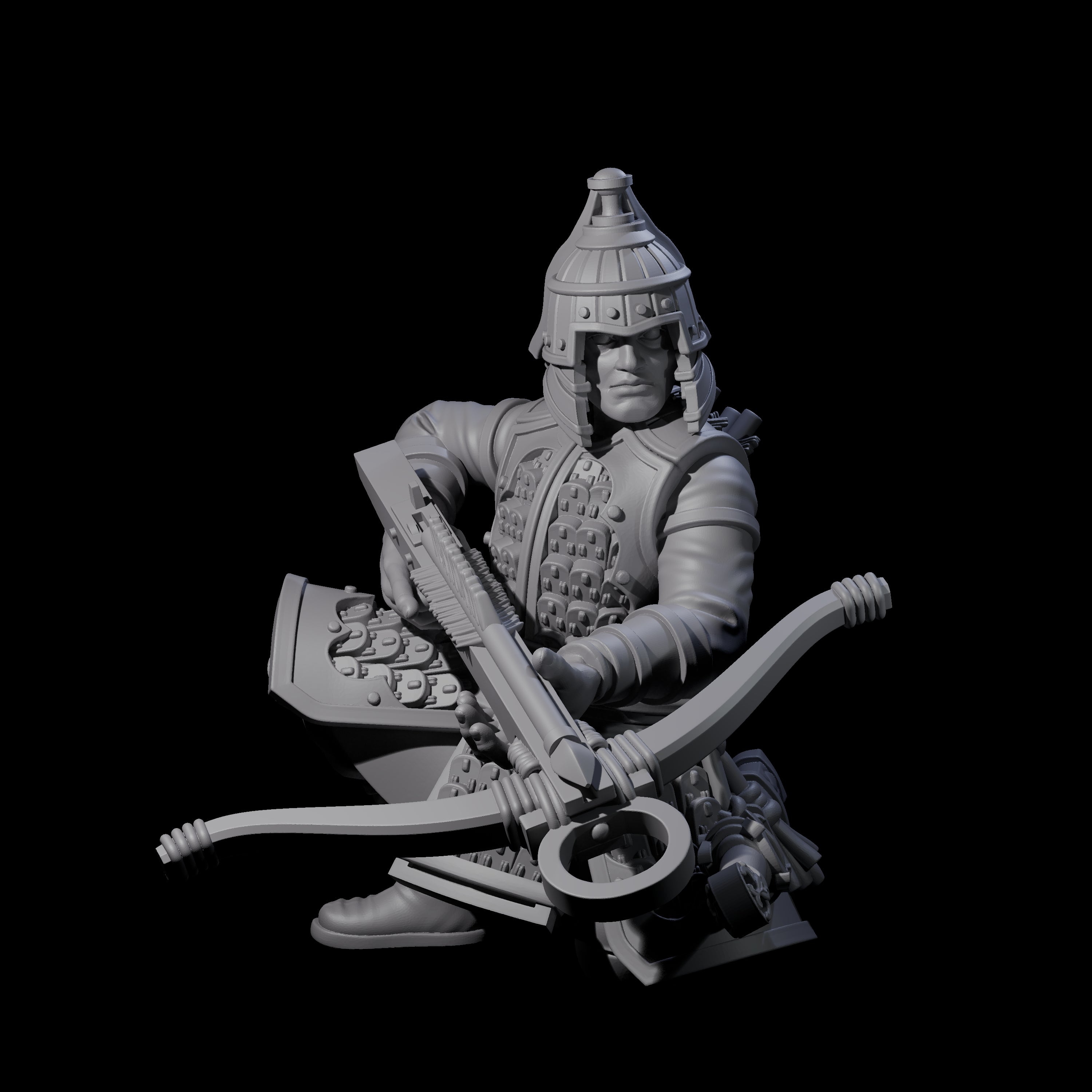 Reloading Human Crossbowman A Miniature for Dungeons and Dragons, Pathfinder or other TTRPGs