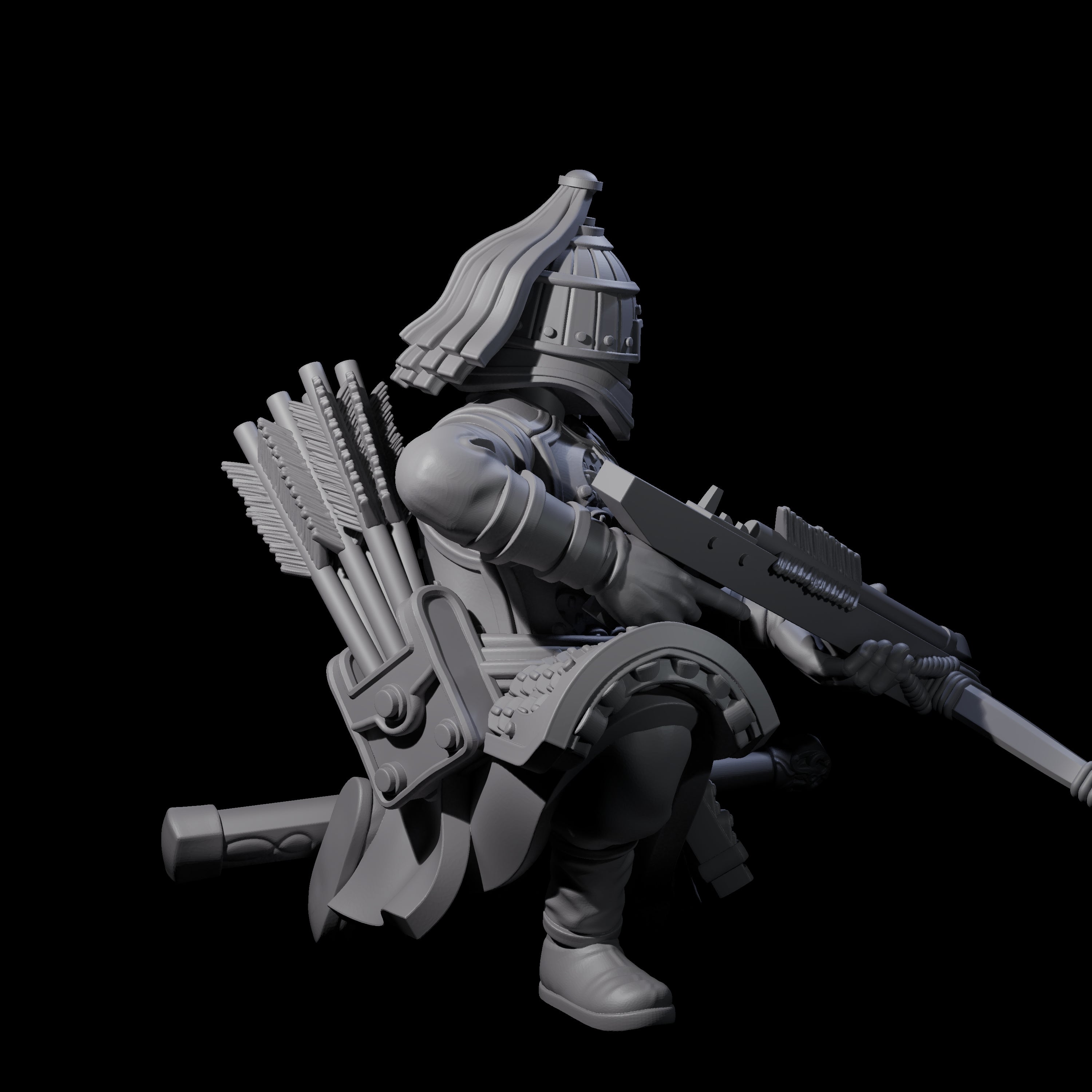 Reloading Human Crossbowman A Miniature for Dungeons and Dragons, Pathfinder or other TTRPGs