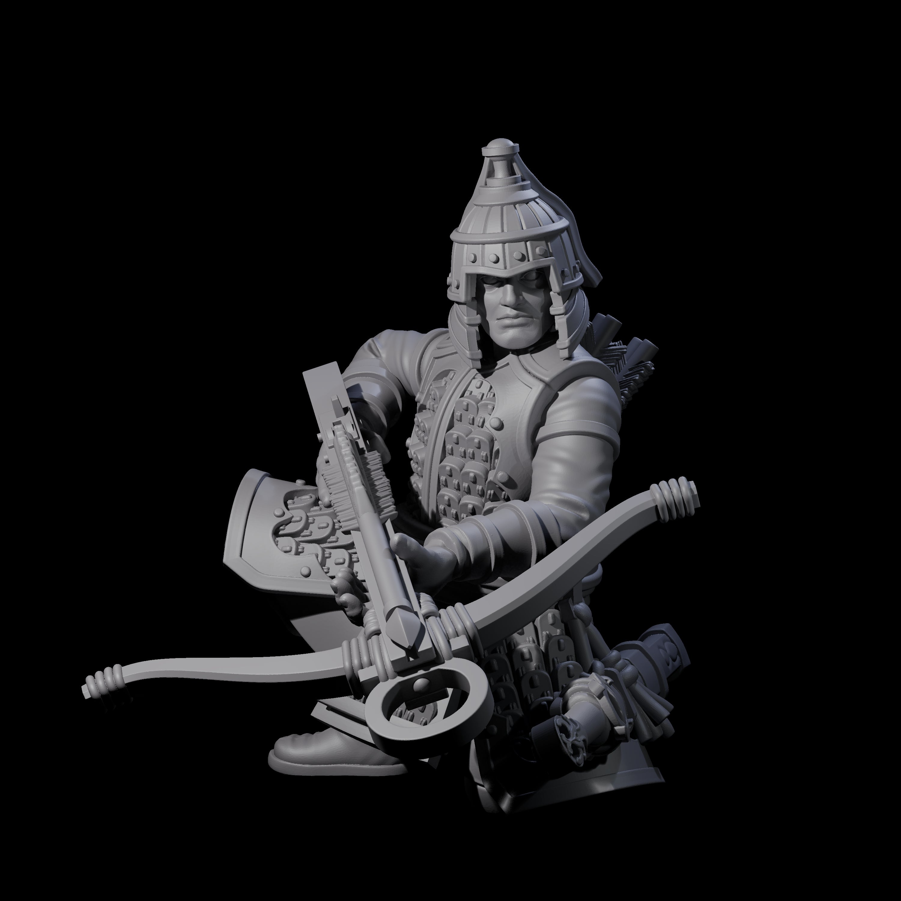 Reloading Human Crossbowman A Miniature for Dungeons and Dragons, Pathfinder or other TTRPGs