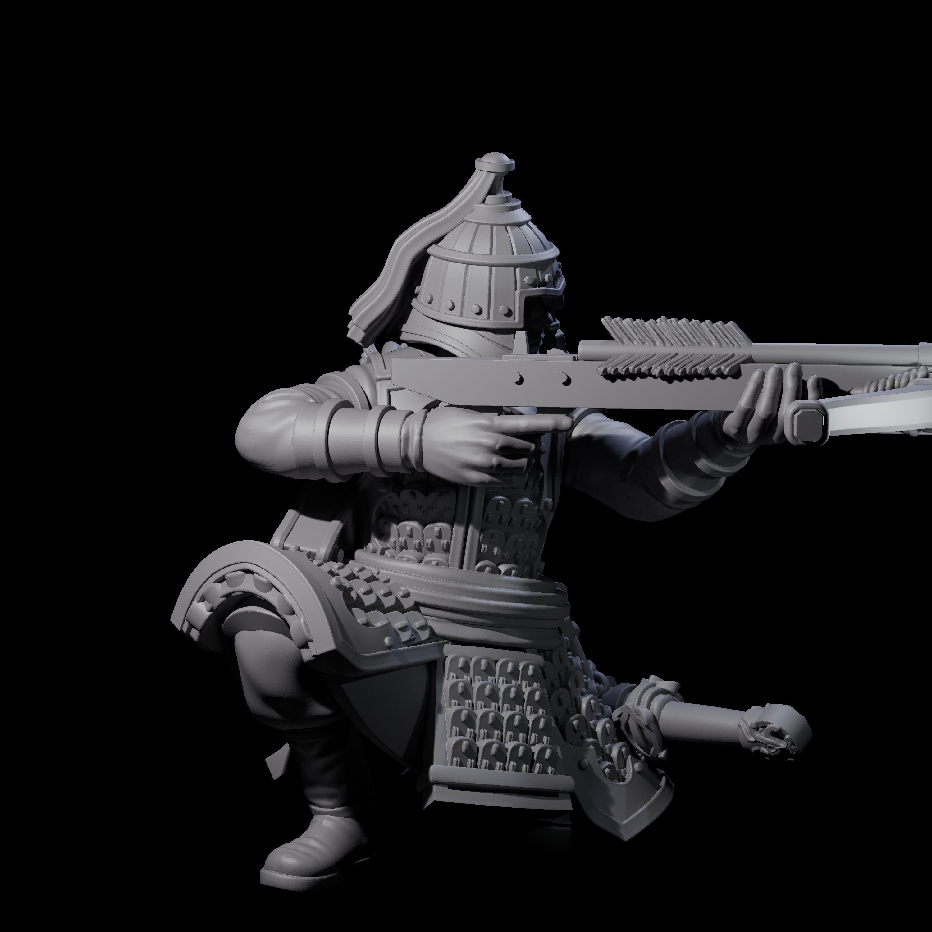 Reloading Human Crossbowman B Miniature for Dungeons and Dragons, Pathfinder or other TTRPGs