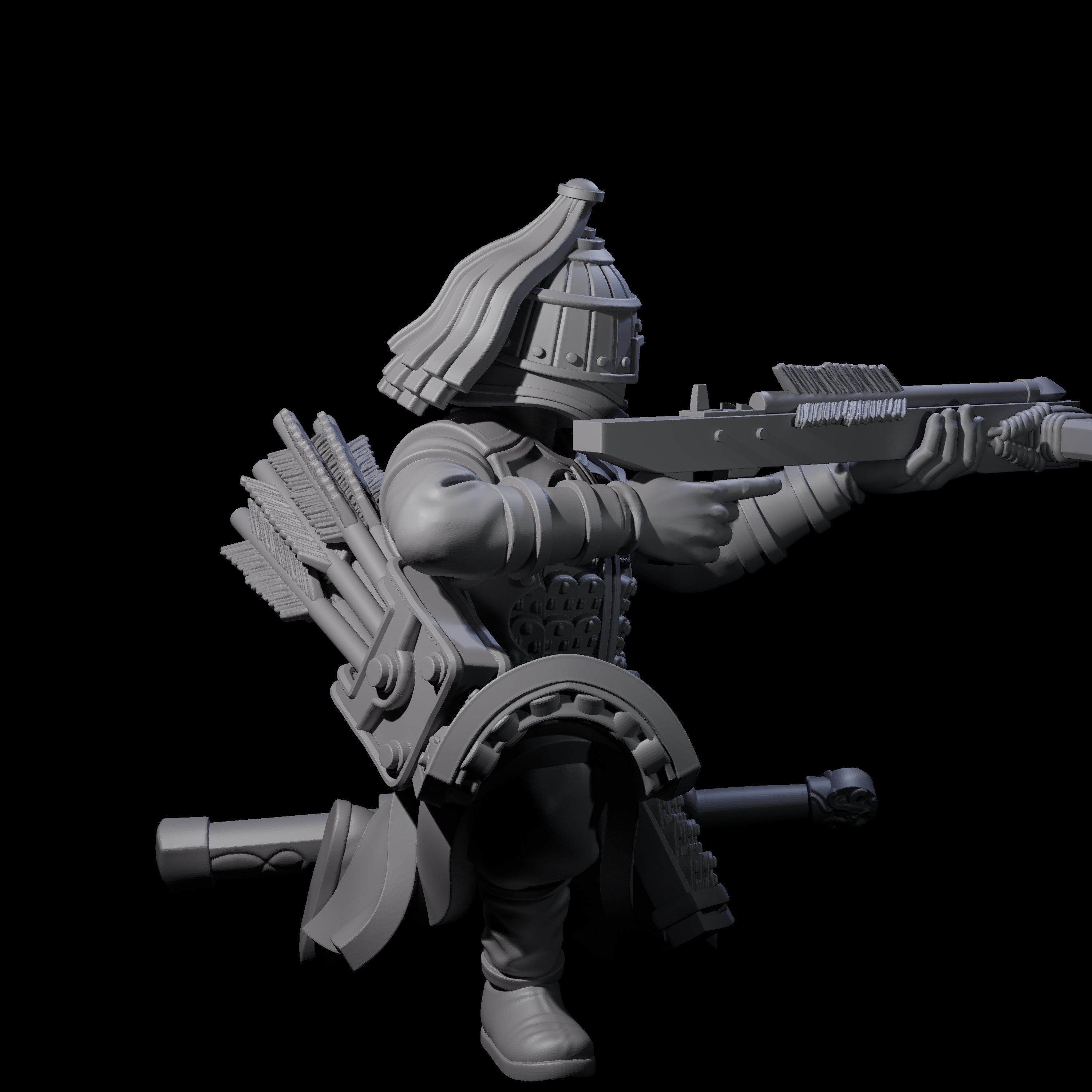 Reloading Human Crossbowman B Miniature for Dungeons and Dragons, Pathfinder or other TTRPGs