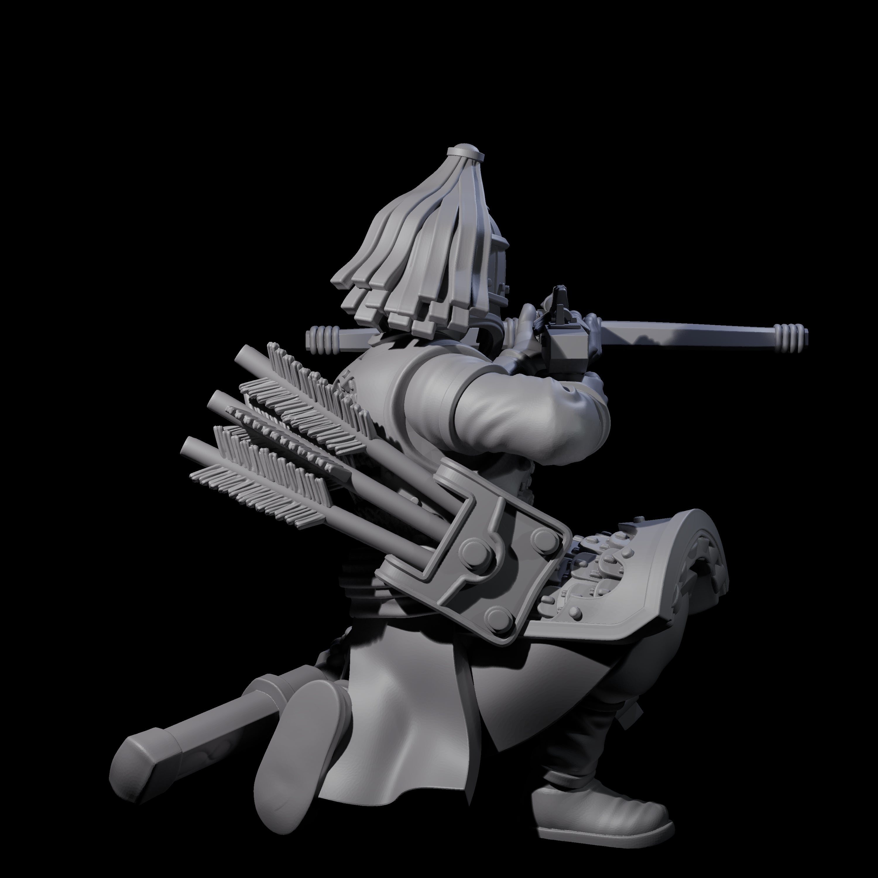 Reloading Human Crossbowman B Miniature for Dungeons and Dragons, Pathfinder or other TTRPGs