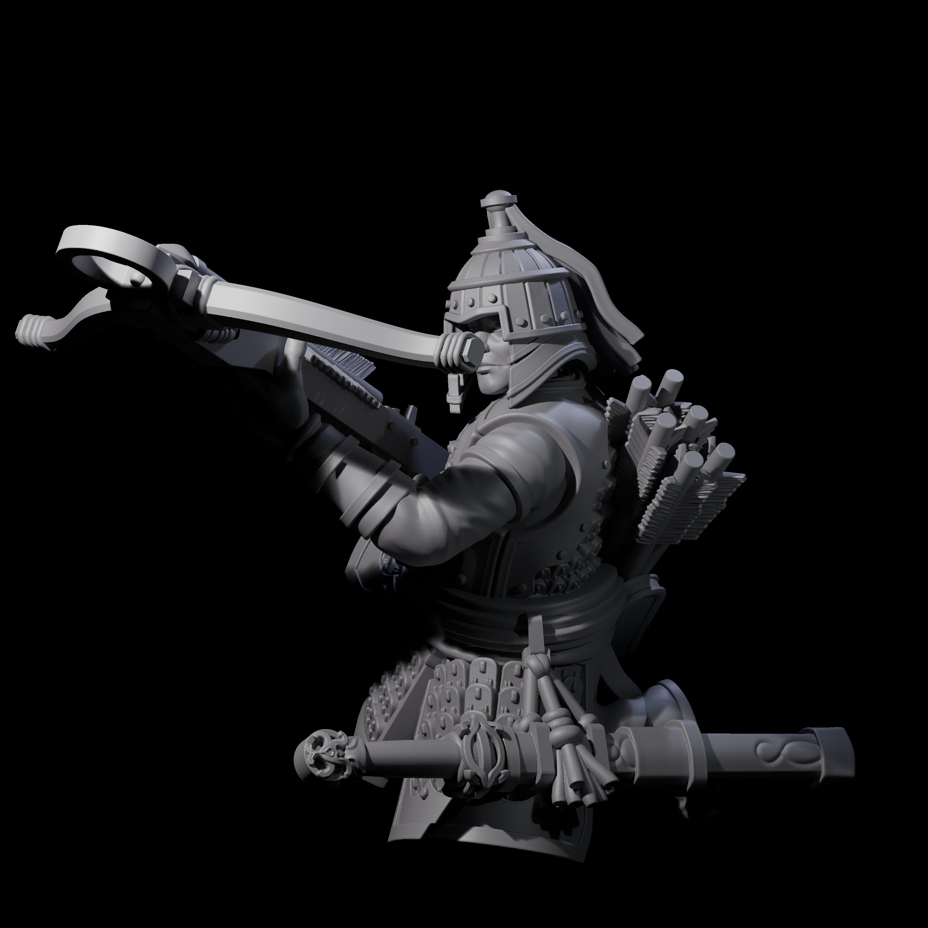Reloading Human Crossbowman C Miniature for Dungeons and Dragons, Pathfinder or other TTRPGs