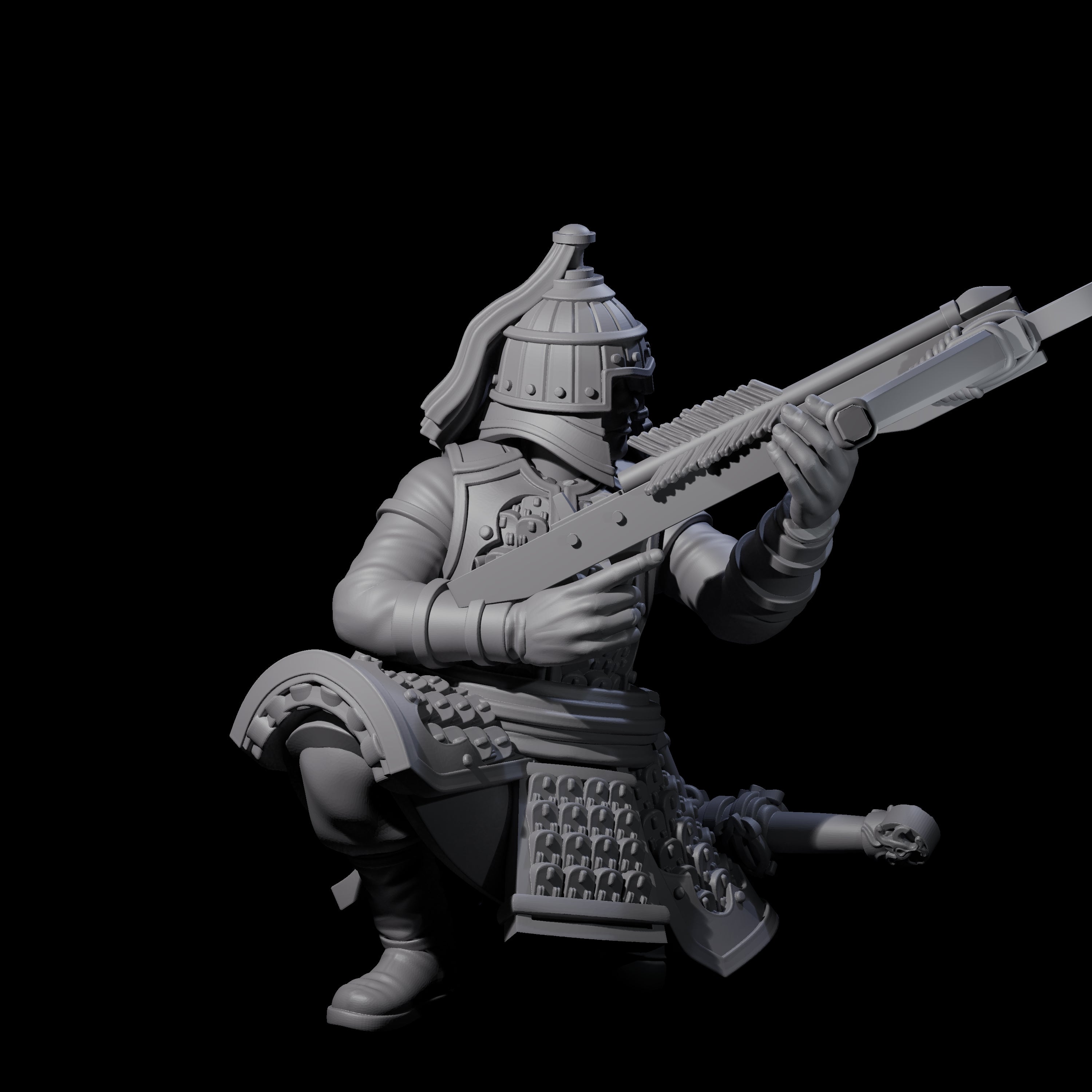 Reloading Human Crossbowman C Miniature for Dungeons and Dragons, Pathfinder or other TTRPGs