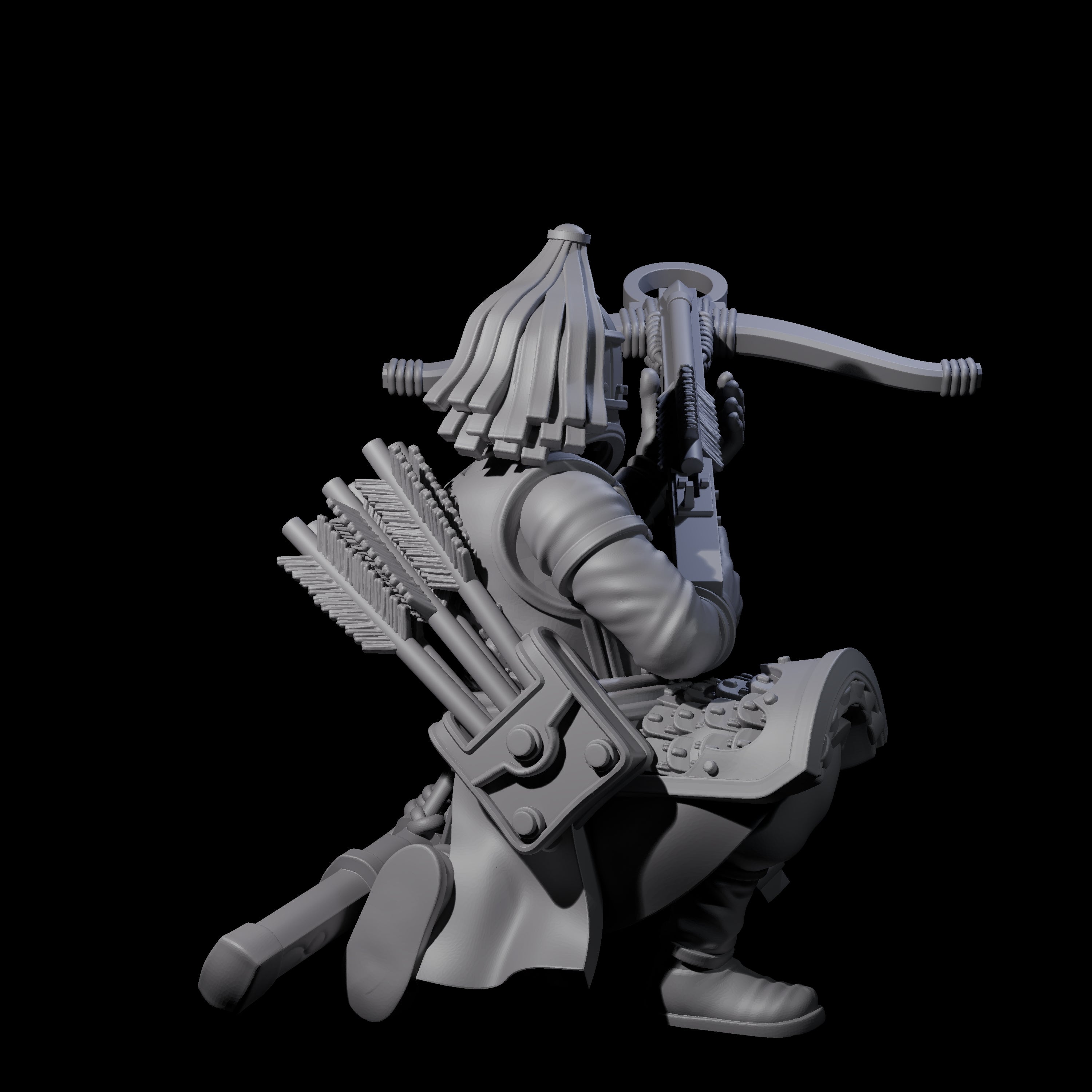 Reloading Human Crossbowman C Miniature for Dungeons and Dragons, Pathfinder or other TTRPGs