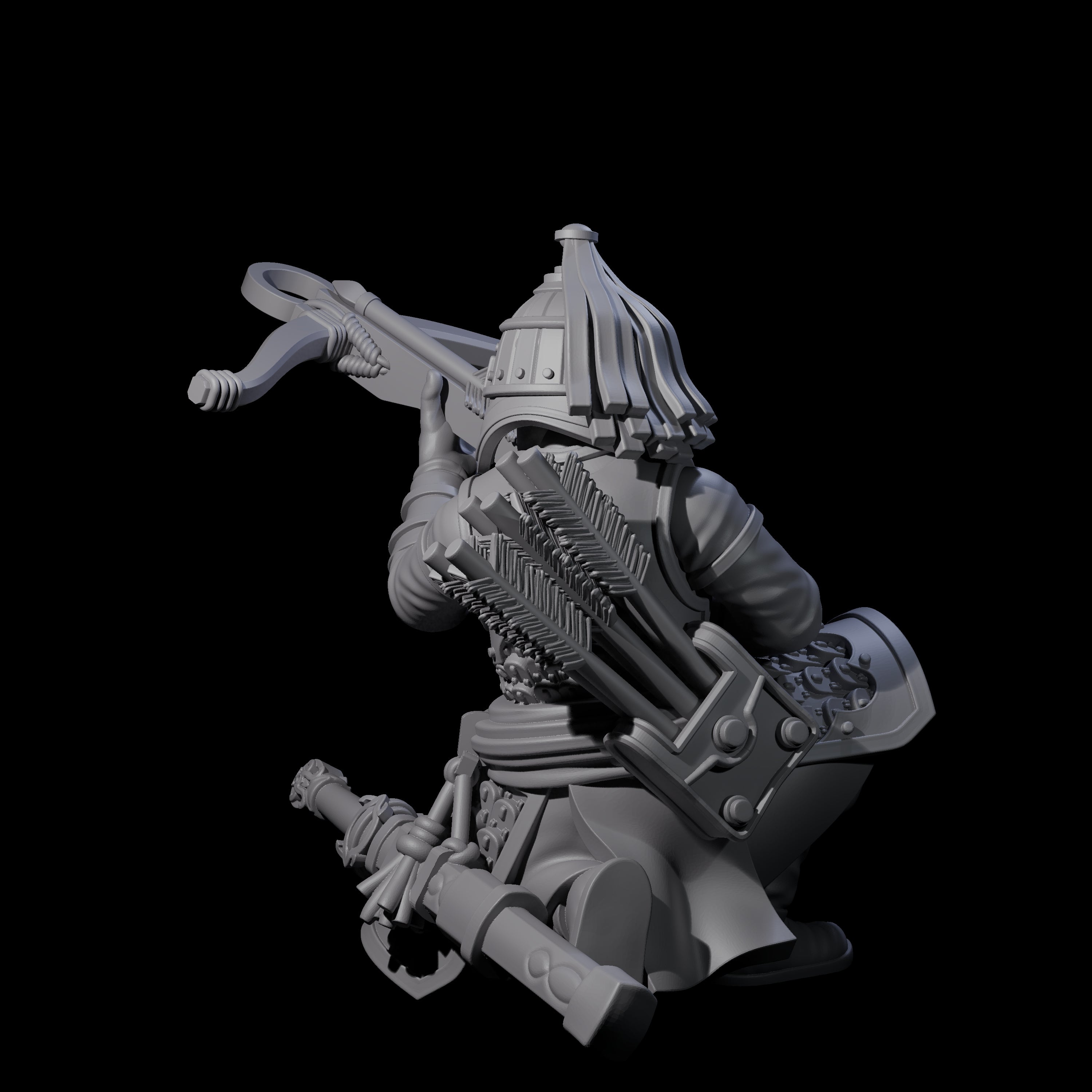 Reloading Human Crossbowman C Miniature for Dungeons and Dragons, Pathfinder or other TTRPGs