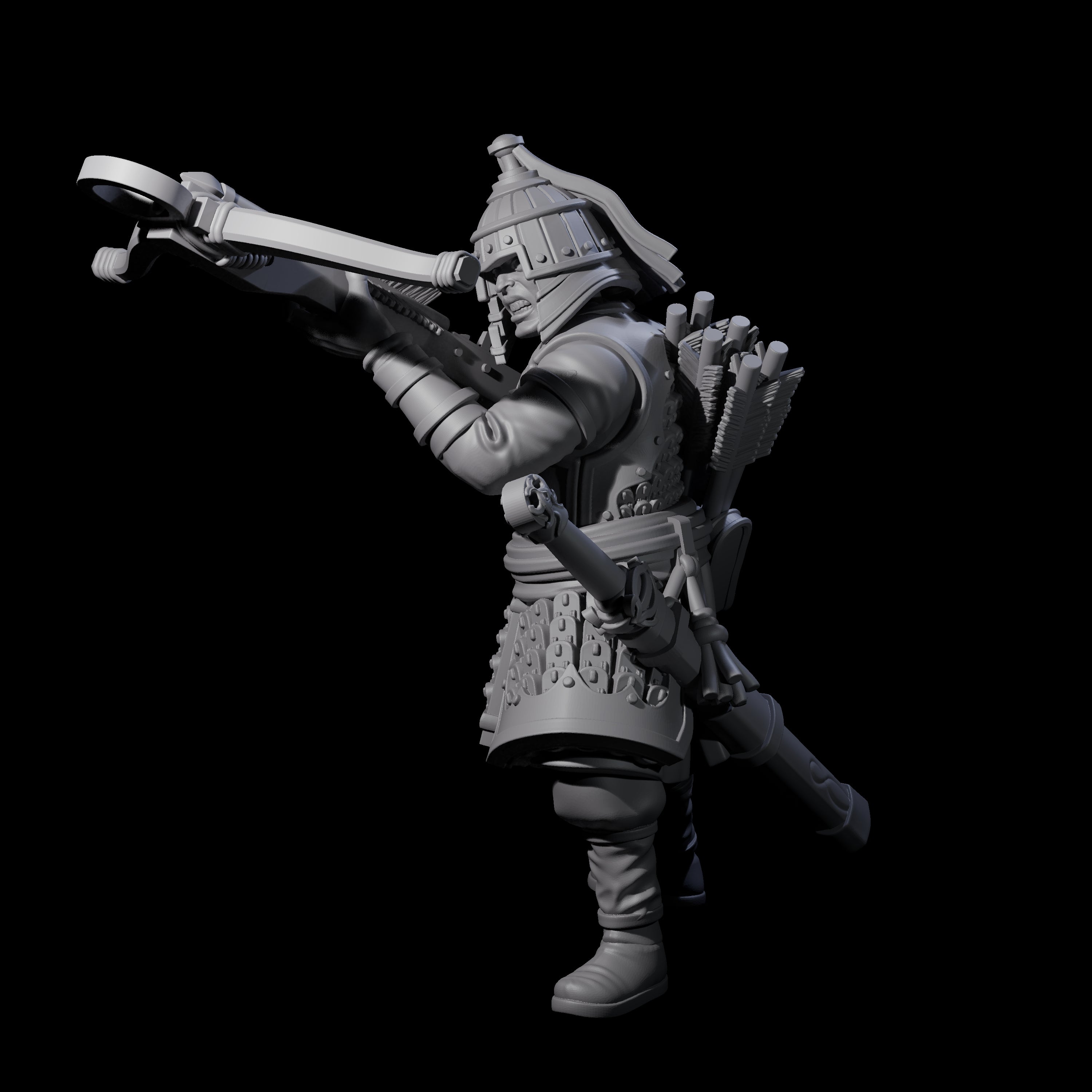 Reloading Human Crossbowman D Miniature for Dungeons and Dragons, Pathfinder or other TTRPGs