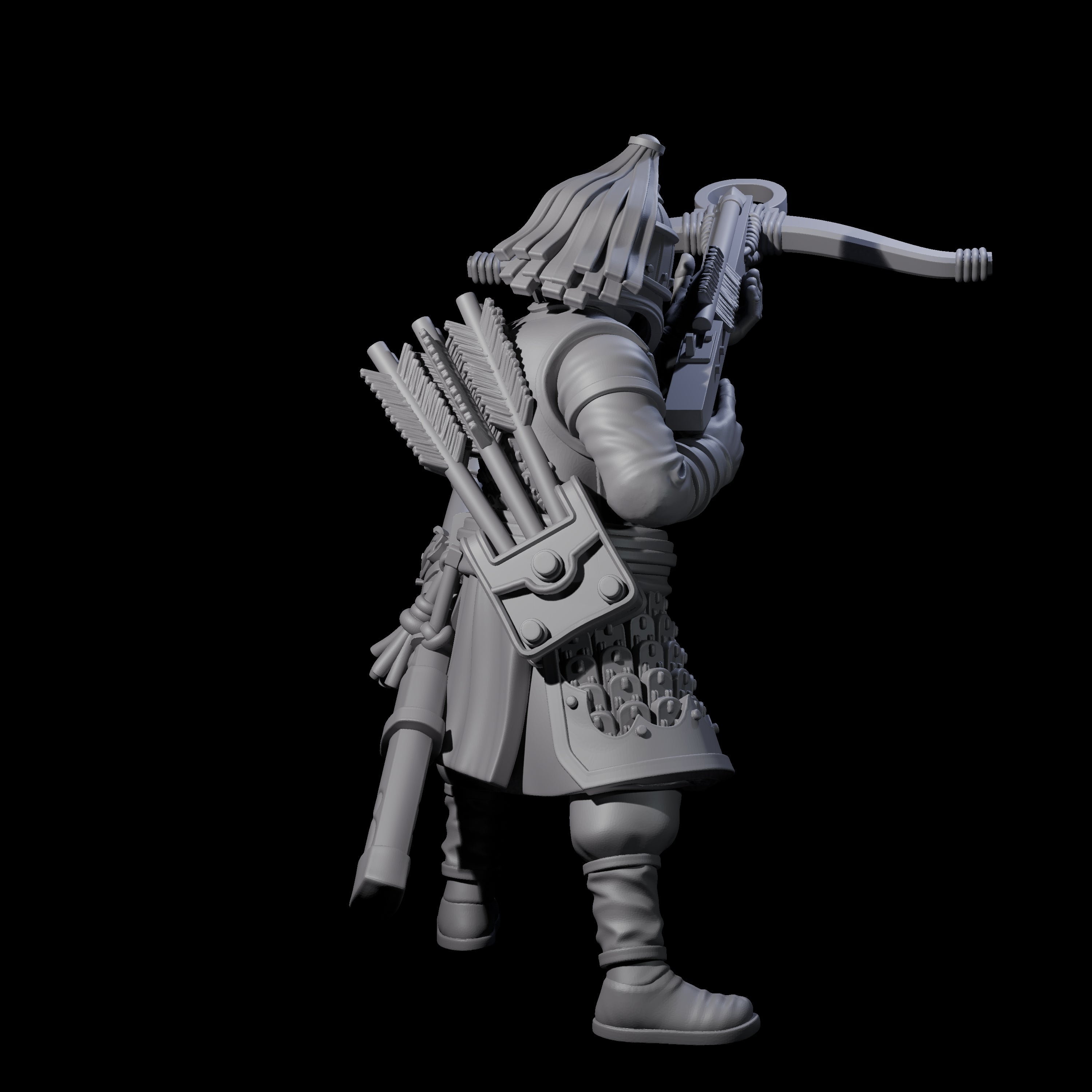 Reloading Human Crossbowman D Miniature for Dungeons and Dragons, Pathfinder or other TTRPGs