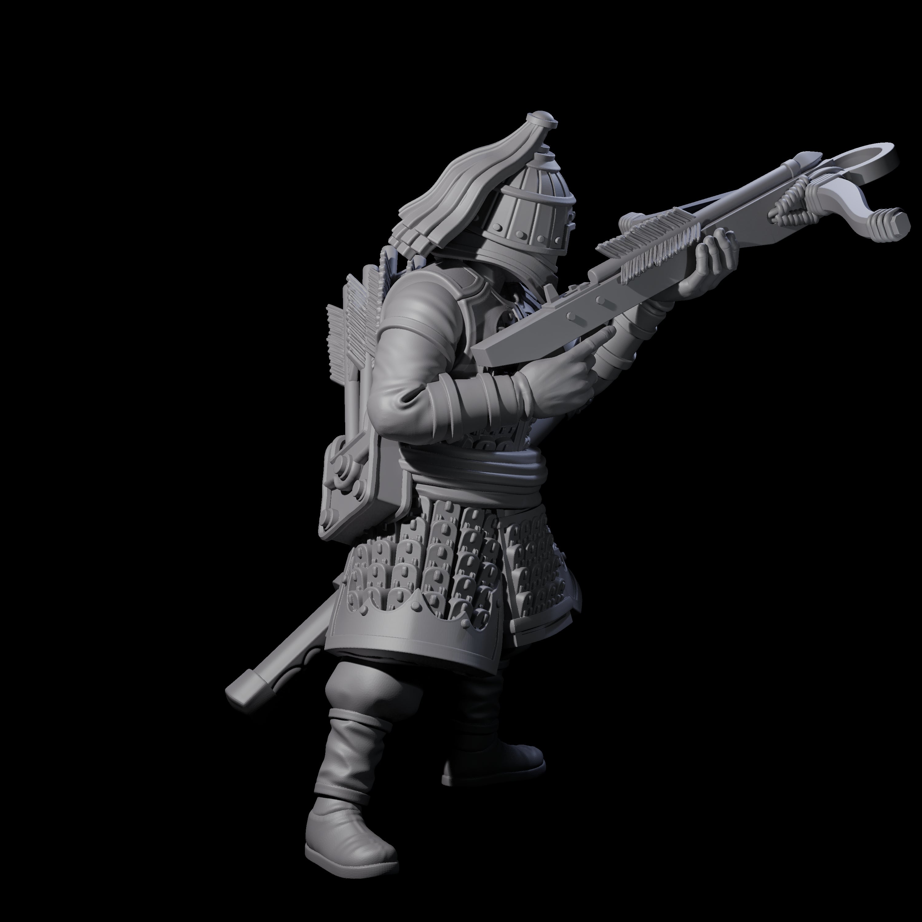 Reloading Human Crossbowman D Miniature for Dungeons and Dragons, Pathfinder or other TTRPGs
