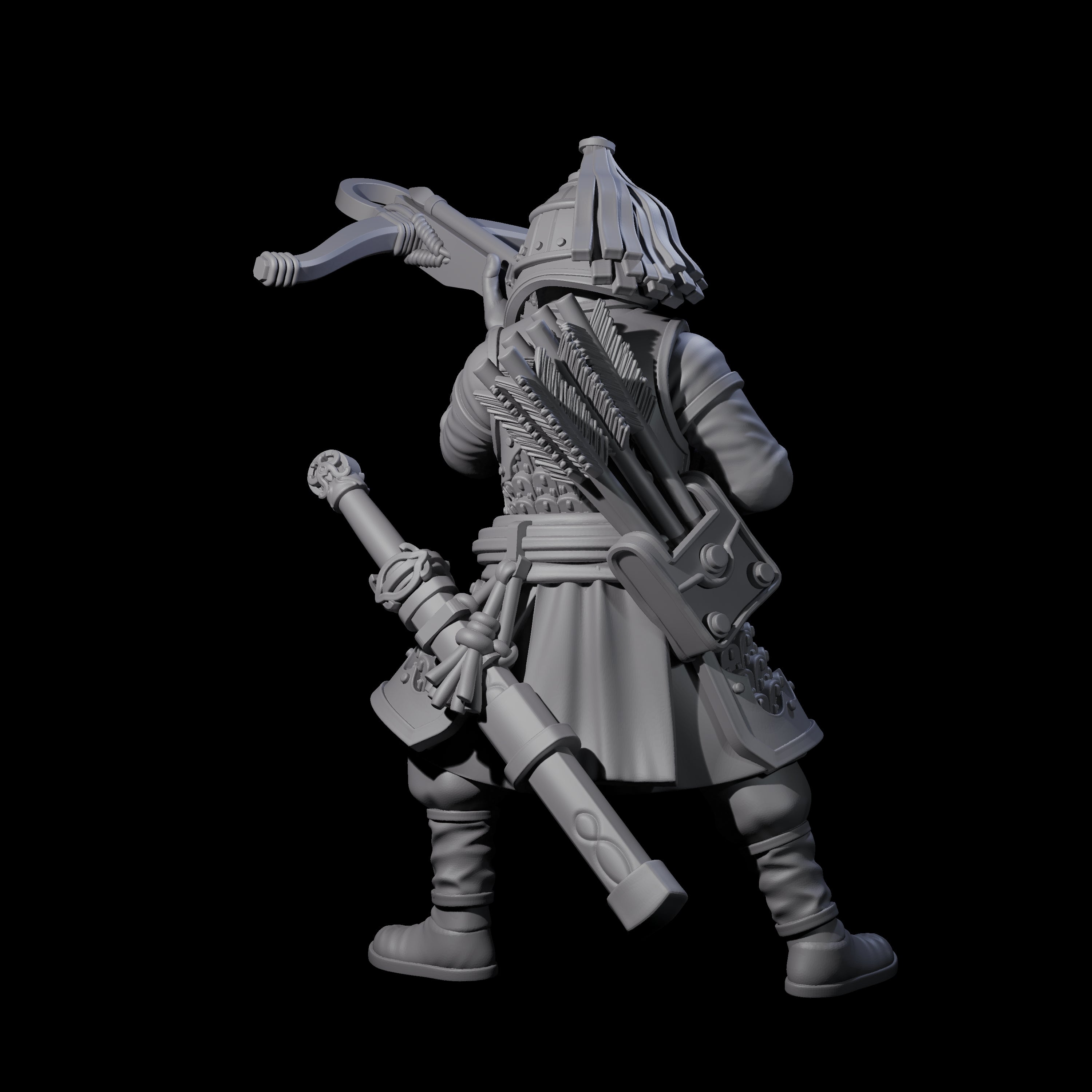 Reloading Human Crossbowman D Miniature for Dungeons and Dragons, Pathfinder or other TTRPGs