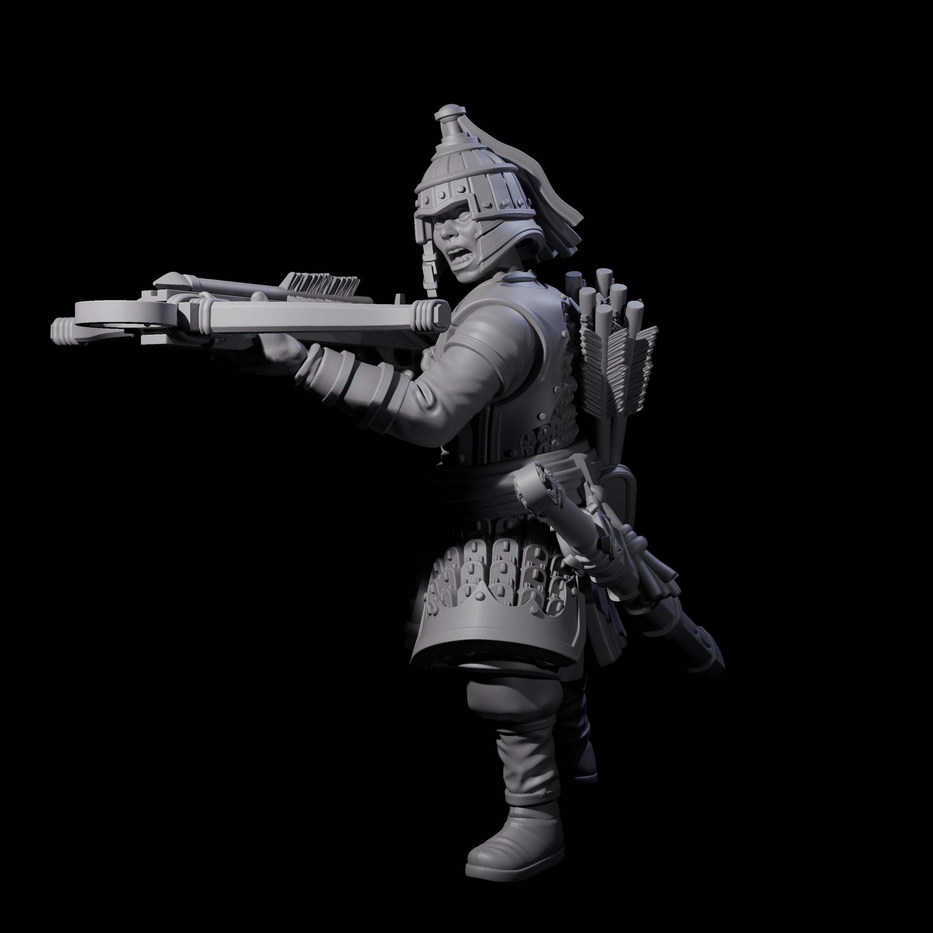 Reloading Human Crossbowman E Miniature for Dungeons and Dragons, Pathfinder or other TTRPGs