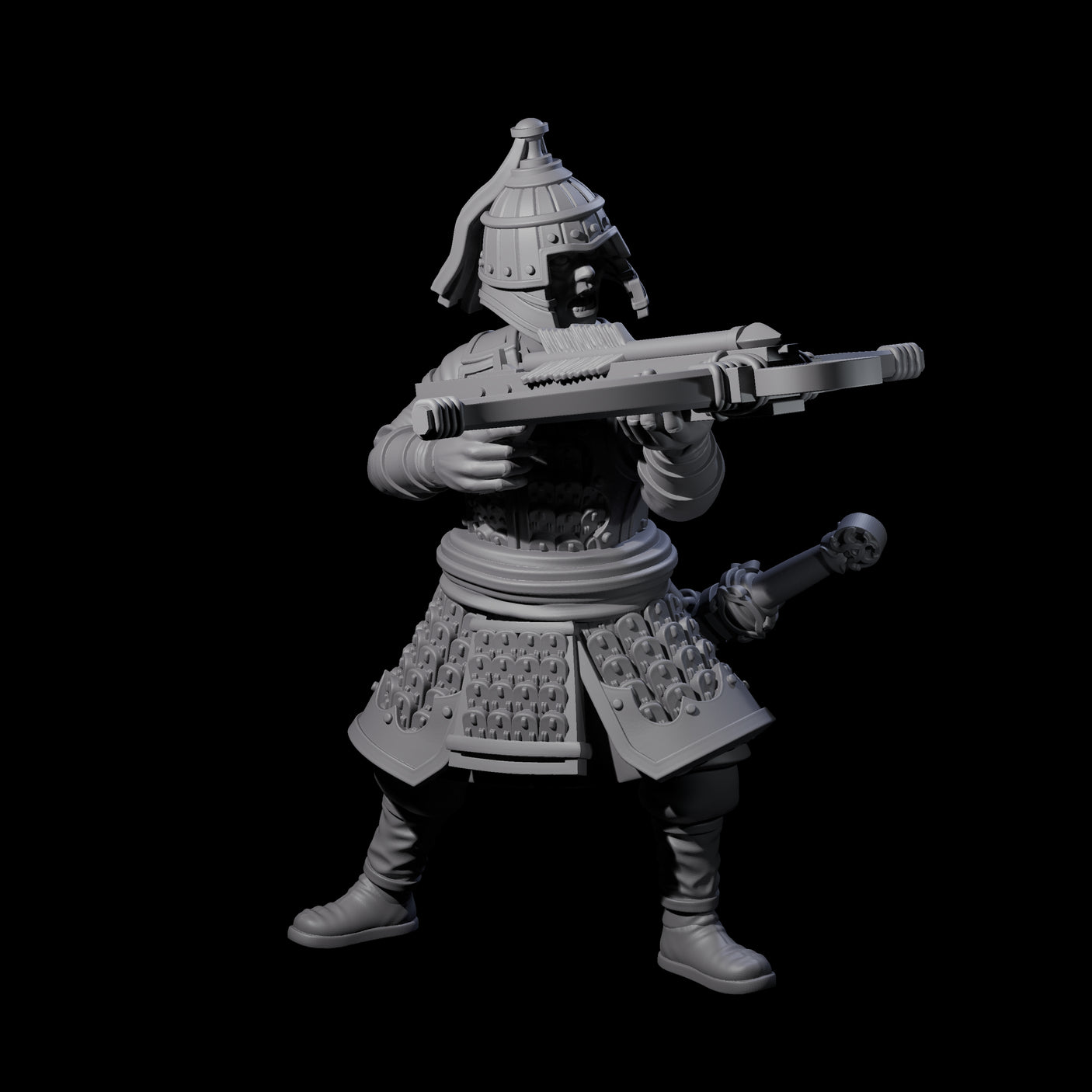 Reloading Human Crossbowman E Miniature for Dungeons and Dragons, Pathfinder or other TTRPGs