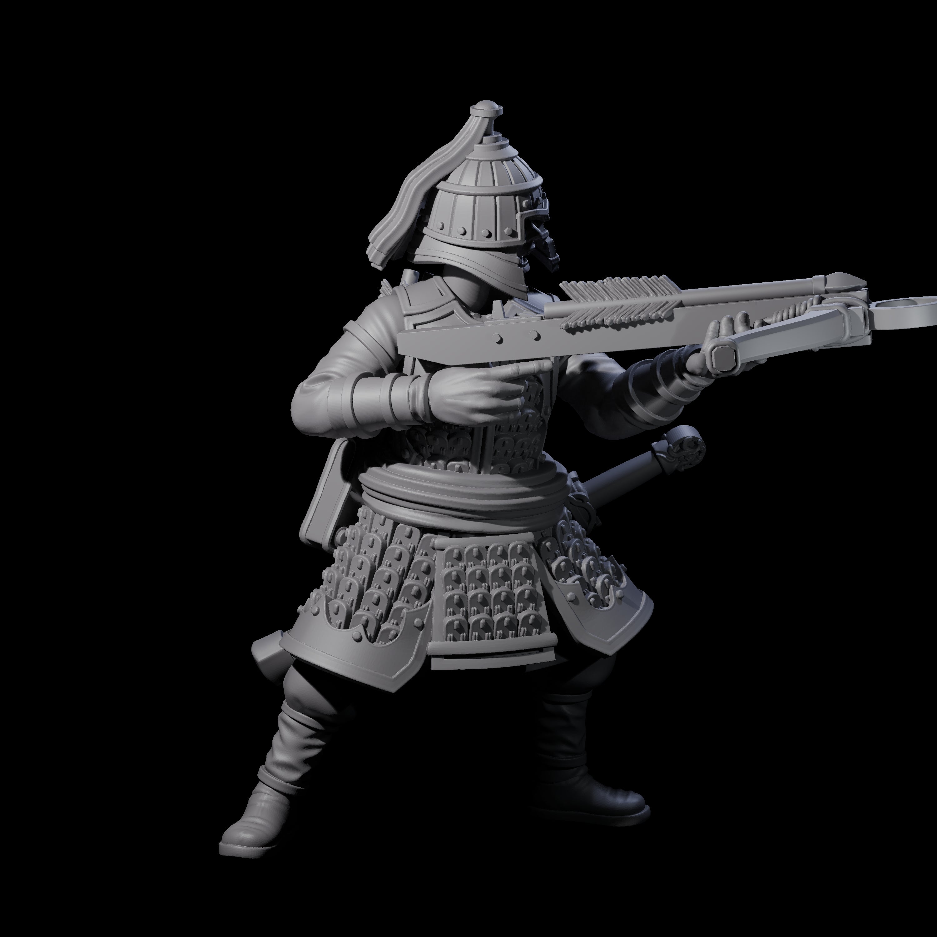 Reloading Human Crossbowman E Miniature for Dungeons and Dragons, Pathfinder or other TTRPGs