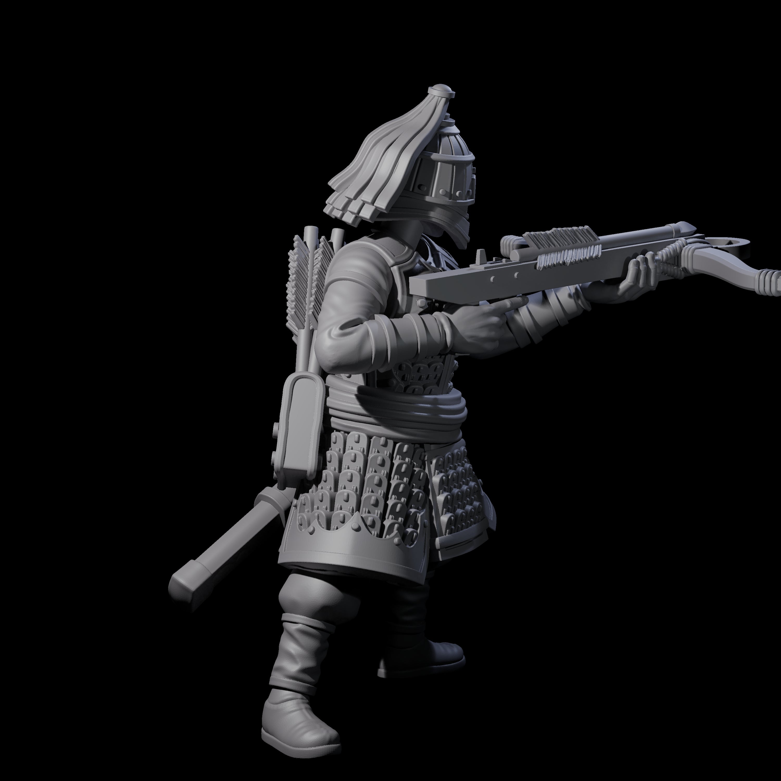 Reloading Human Crossbowman E Miniature for Dungeons and Dragons, Pathfinder or other TTRPGs