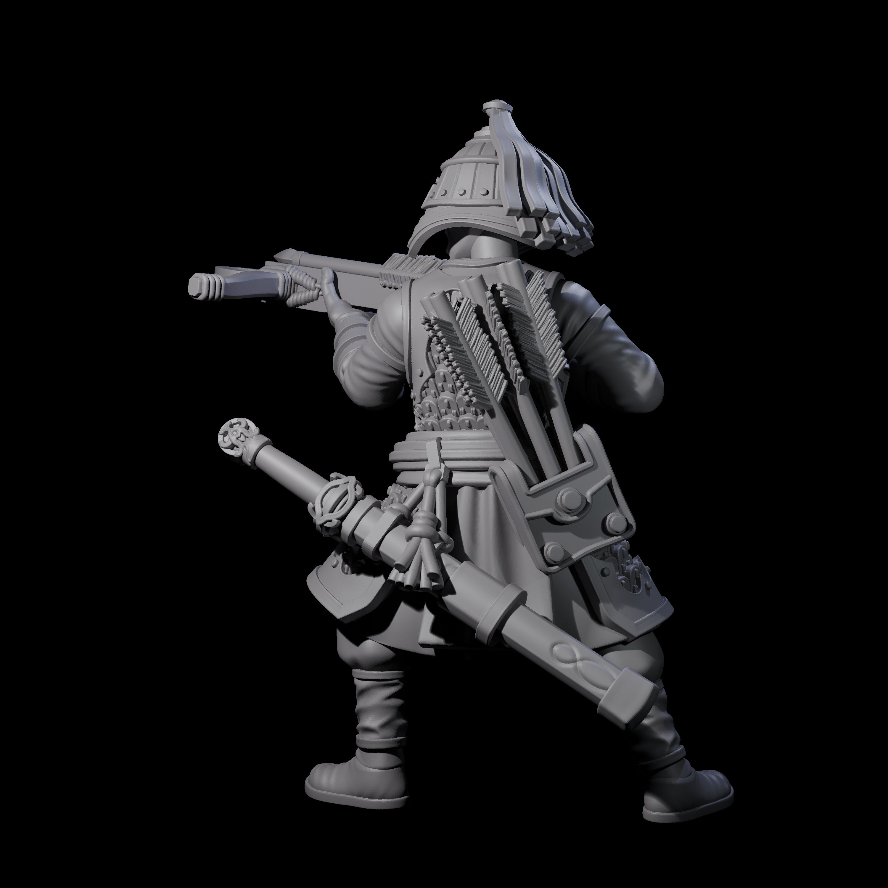 Reloading Human Crossbowman E Miniature for Dungeons and Dragons, Pathfinder or other TTRPGs