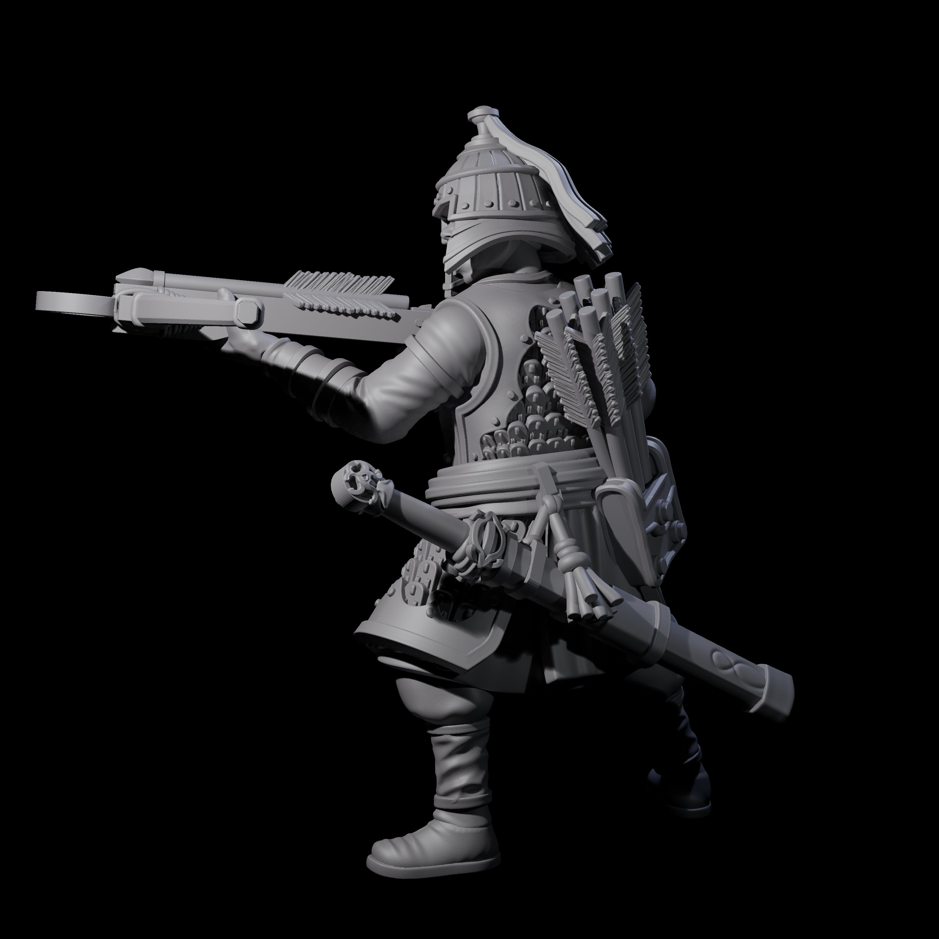 Reloading Human Crossbowman E Miniature for Dungeons and Dragons, Pathfinder or other TTRPGs