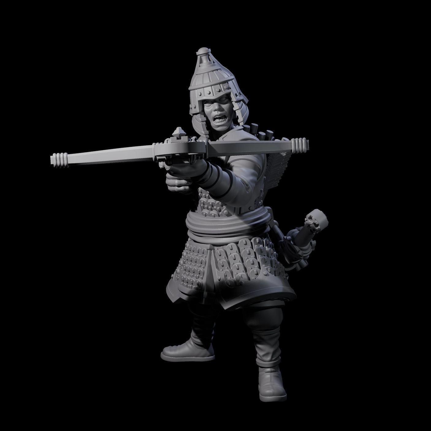 Reloading Human Crossbowman E Miniature for Dungeons and Dragons, Pathfinder or other TTRPGs