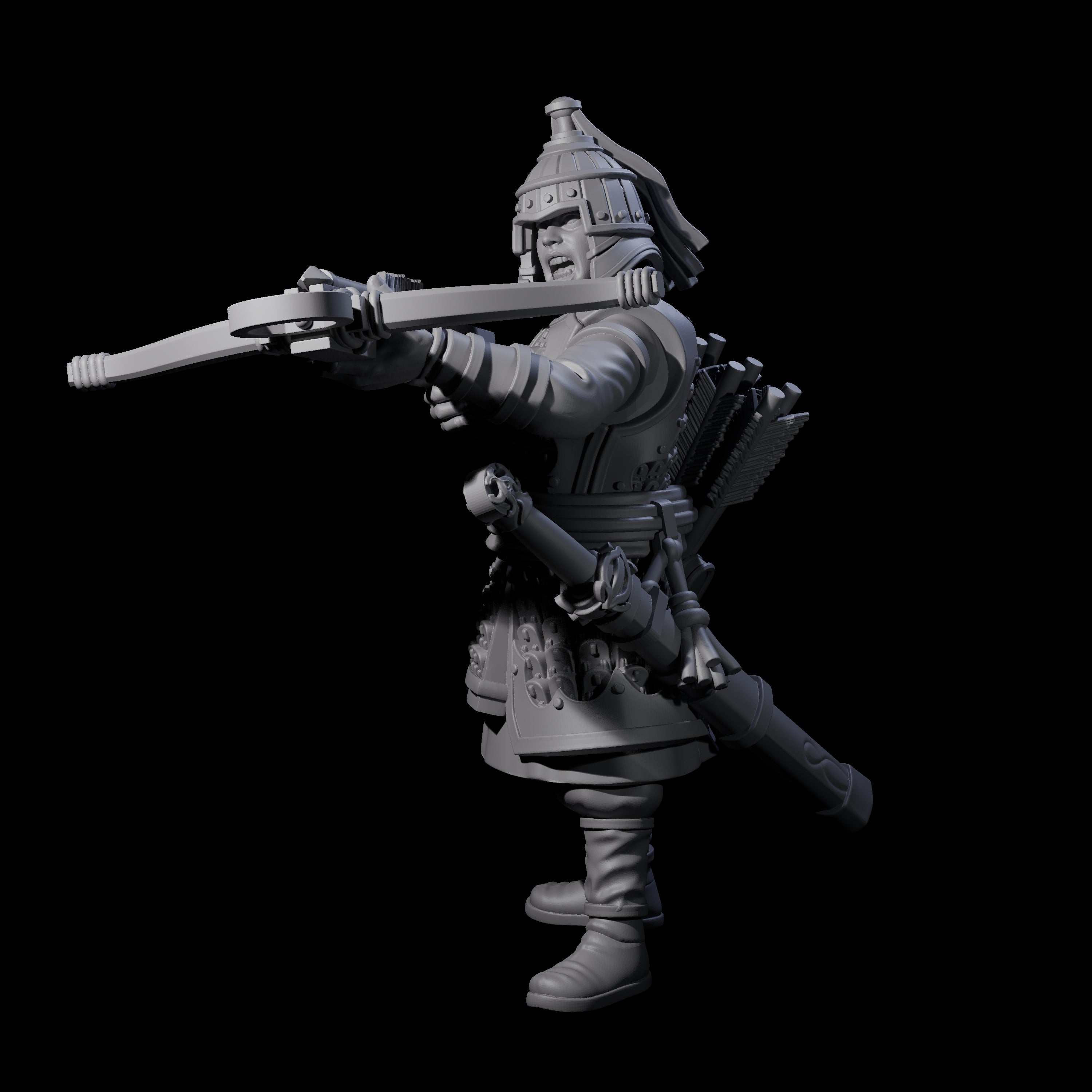 Reloading Human Crossbowman F Miniature for Dungeons and Dragons, Pathfinder or other TTRPGs