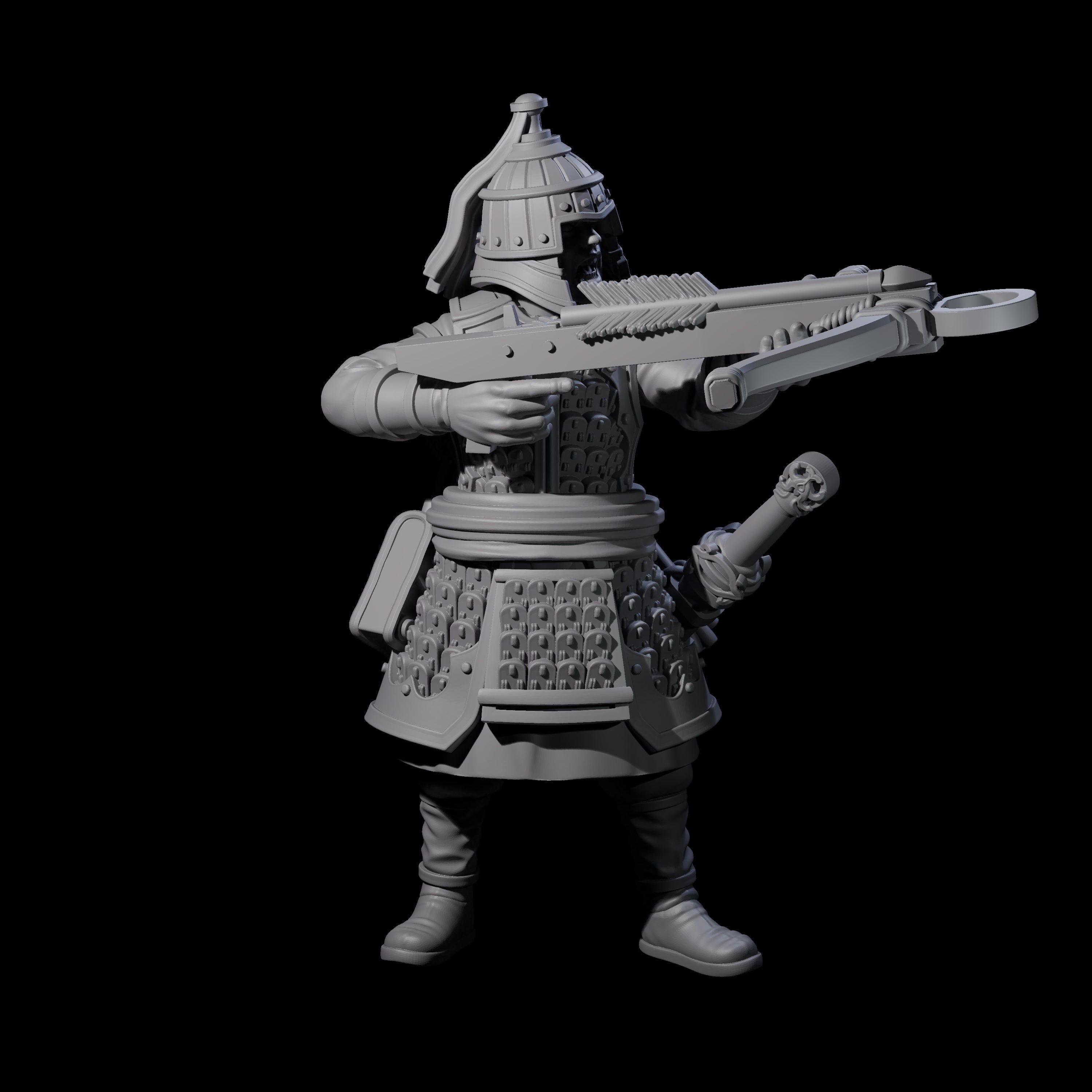 Reloading Human Crossbowman F Miniature for Dungeons and Dragons, Pathfinder or other TTRPGs