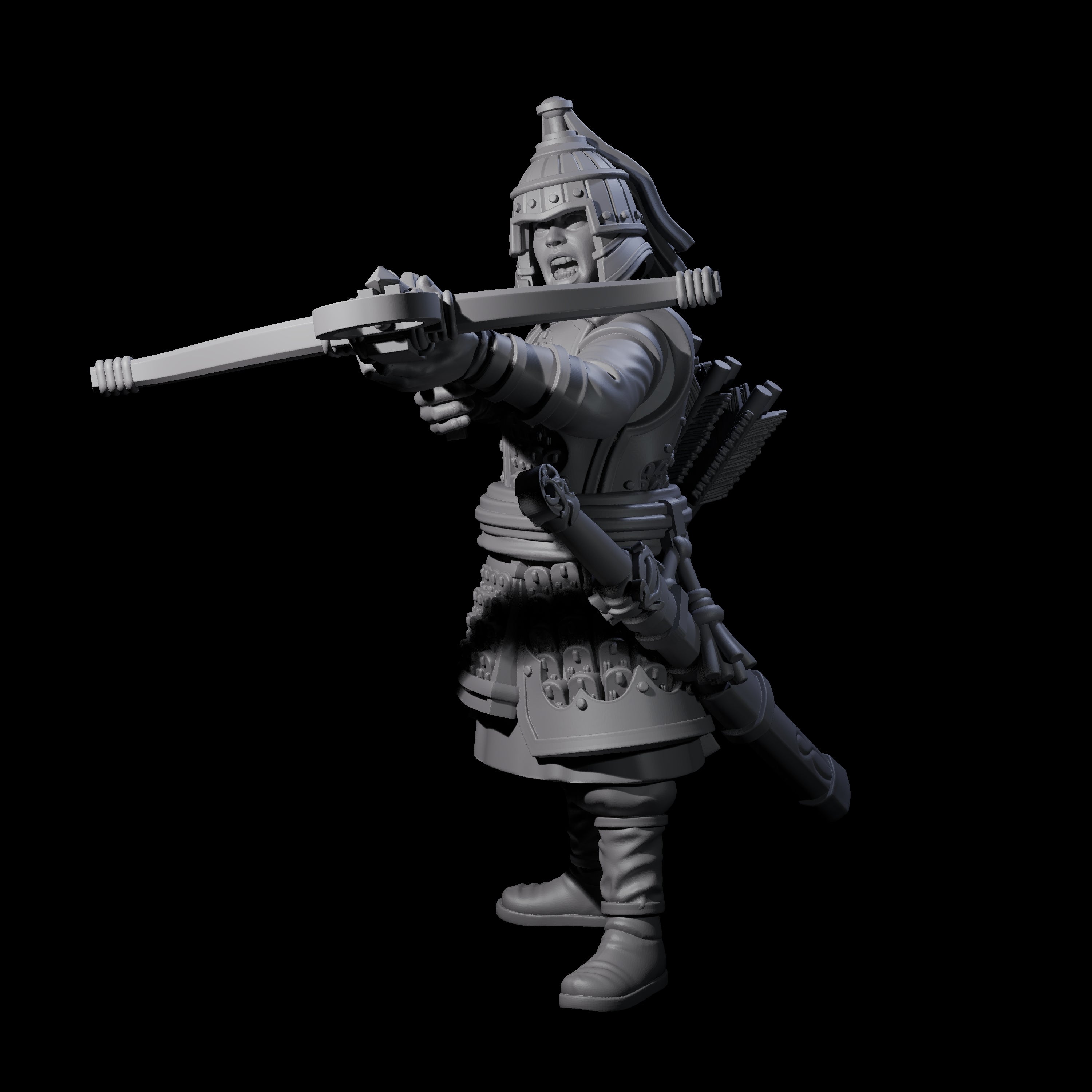 Reloading Human Crossbowman F Miniature for Dungeons and Dragons, Pathfinder or other TTRPGs