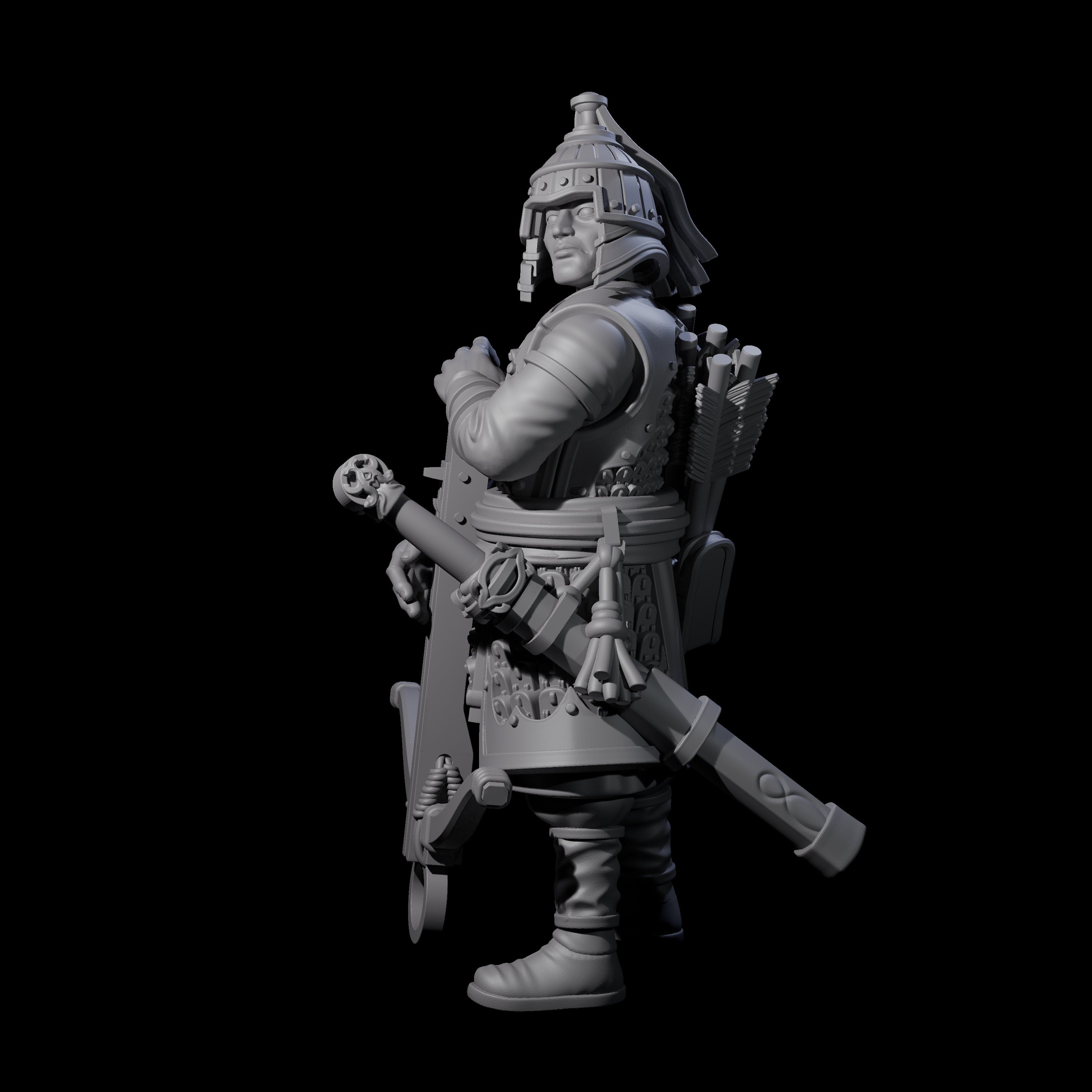 Reloading Human Crossbowman G Miniature for Dungeons and Dragons, Pathfinder or other TTRPGs