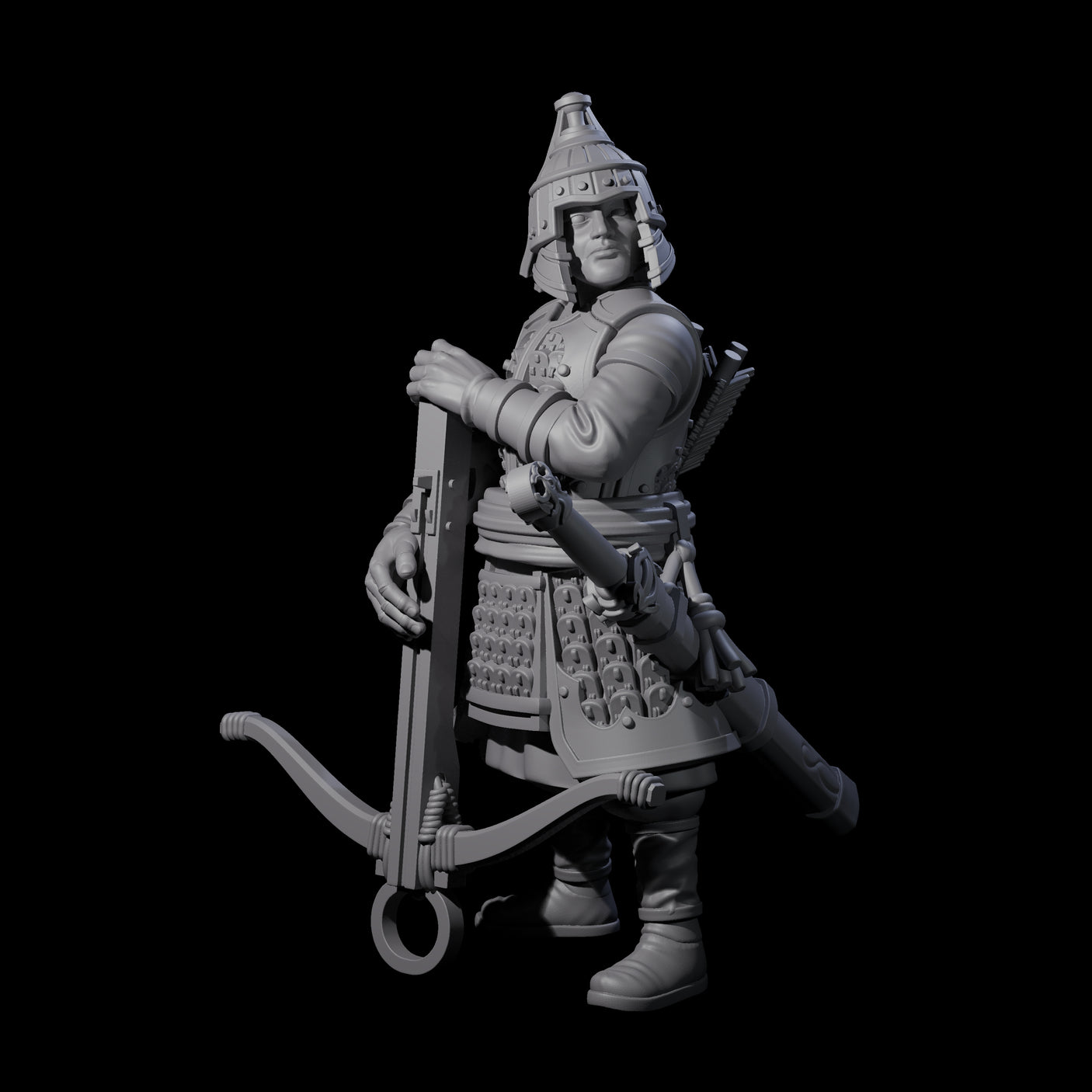 Reloading Human Crossbowman G Miniature for Dungeons and Dragons, Pathfinder or other TTRPGs