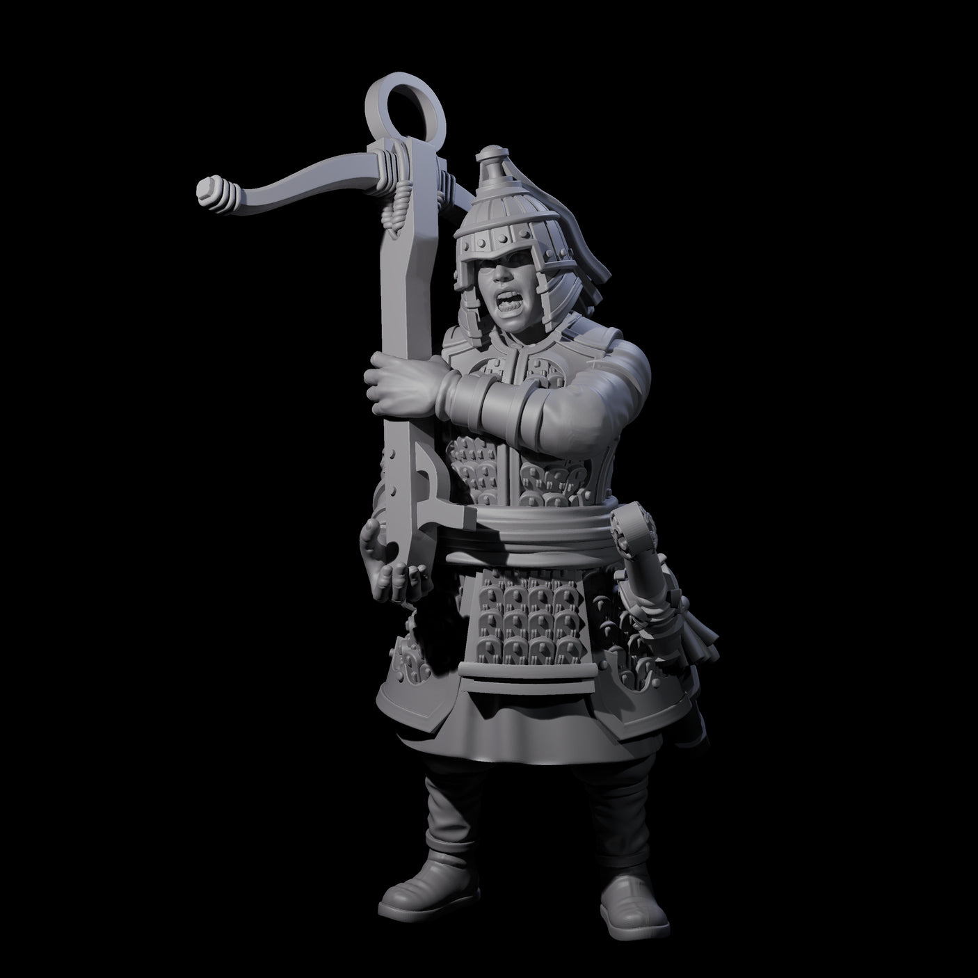 Reloading Human Crossbowman H Miniature for Dungeons and Dragons, Pathfinder or other TTRPGs