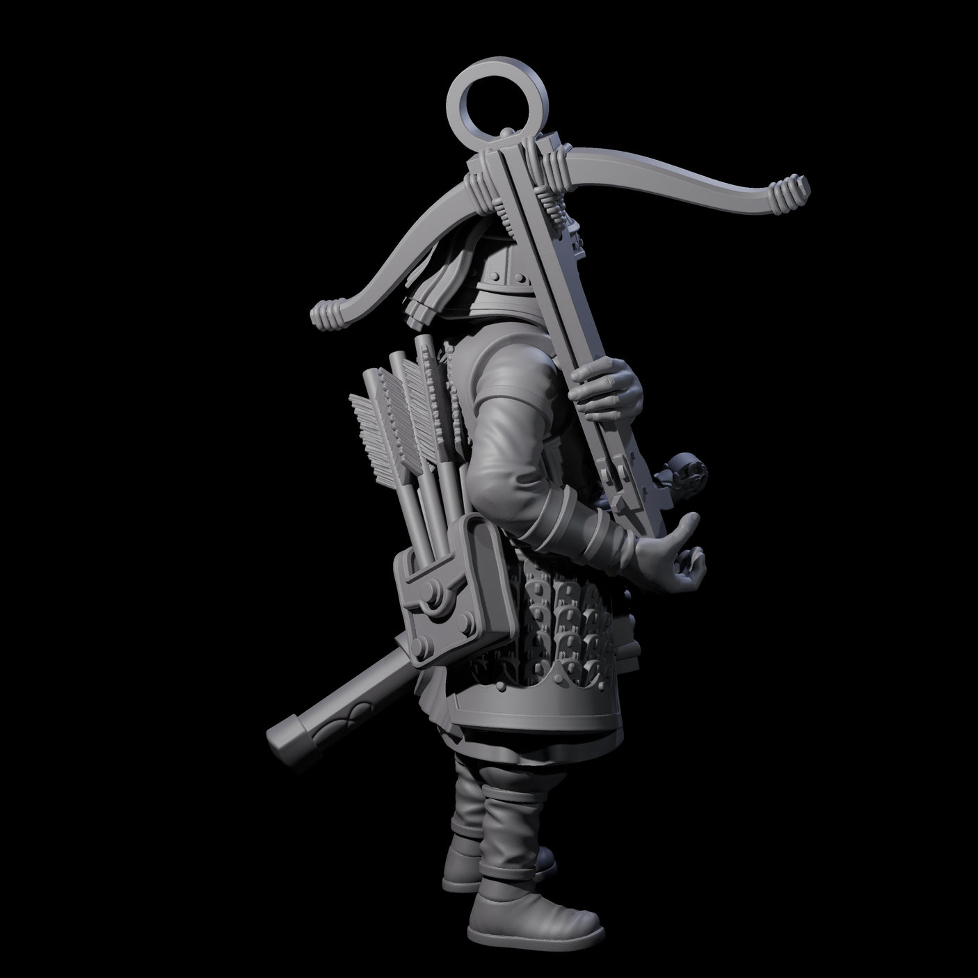 Reloading Human Crossbowman H Miniature for Dungeons and Dragons, Pathfinder or other TTRPGs