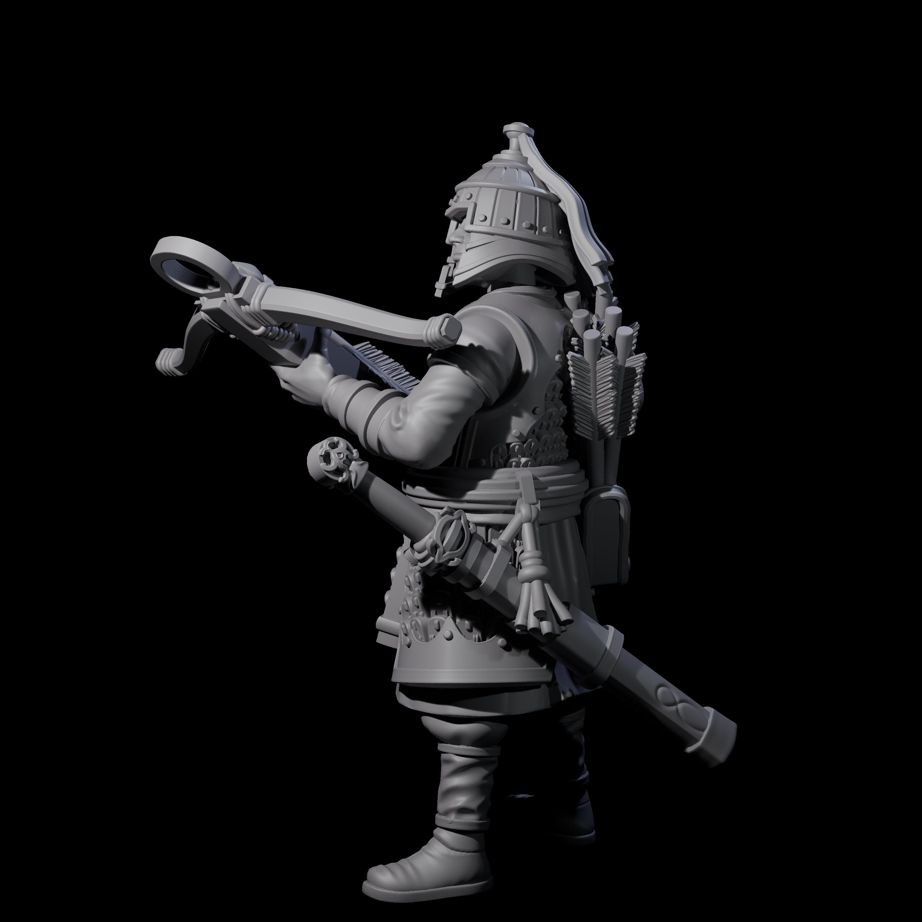 Reloading Human Crossbowman I Miniature for Dungeons and Dragons, Pathfinder or other TTRPGs
