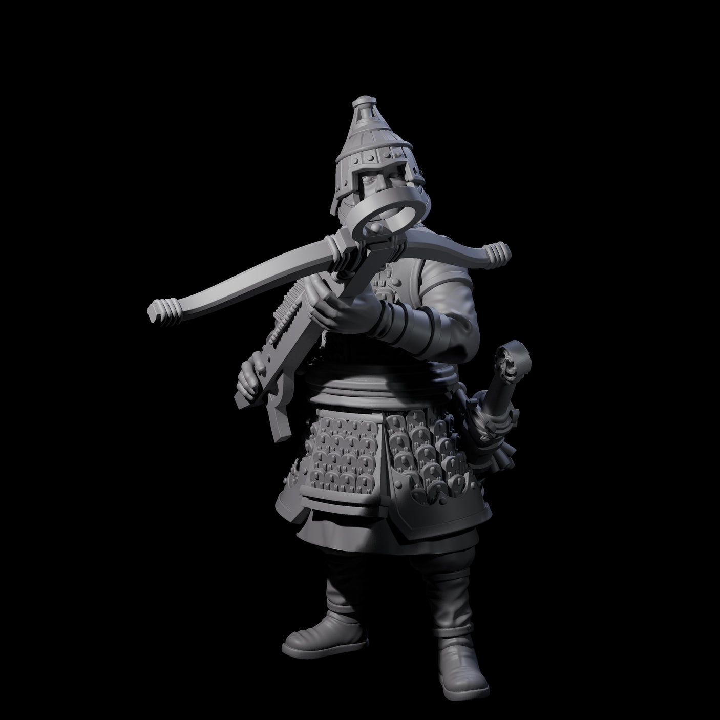 Reloading Human Crossbowman I Miniature for Dungeons and Dragons, Pathfinder or other TTRPGs