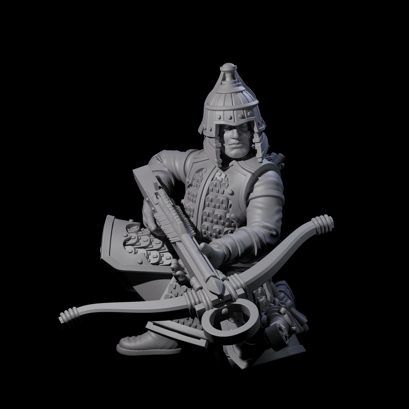 Reloading Human Crossbowmen Miniature for Dungeons and Dragons, Pathfinder or other TTRPGs