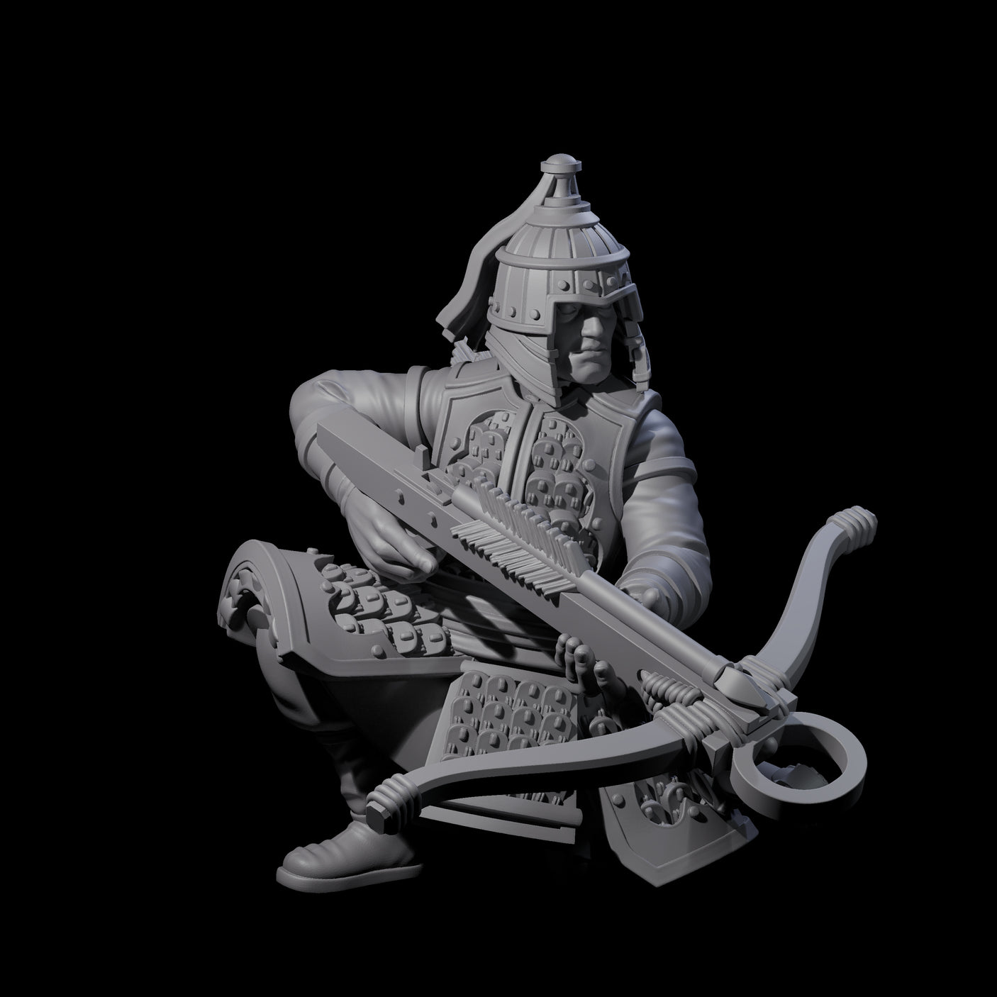 Reloading Human Crossbowmen Miniature for Dungeons and Dragons, Pathfinder or other TTRPGs